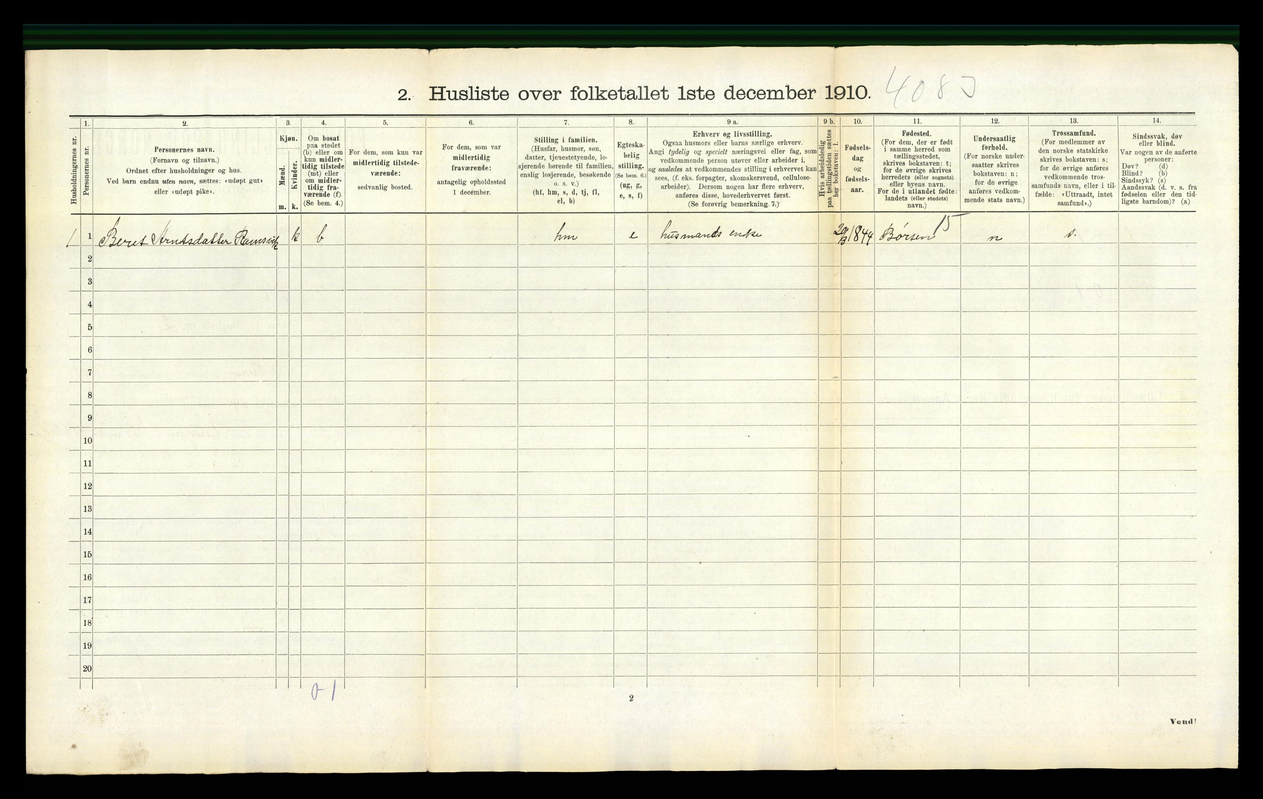 RA, 1910 census for Aure, 1910, p. 637