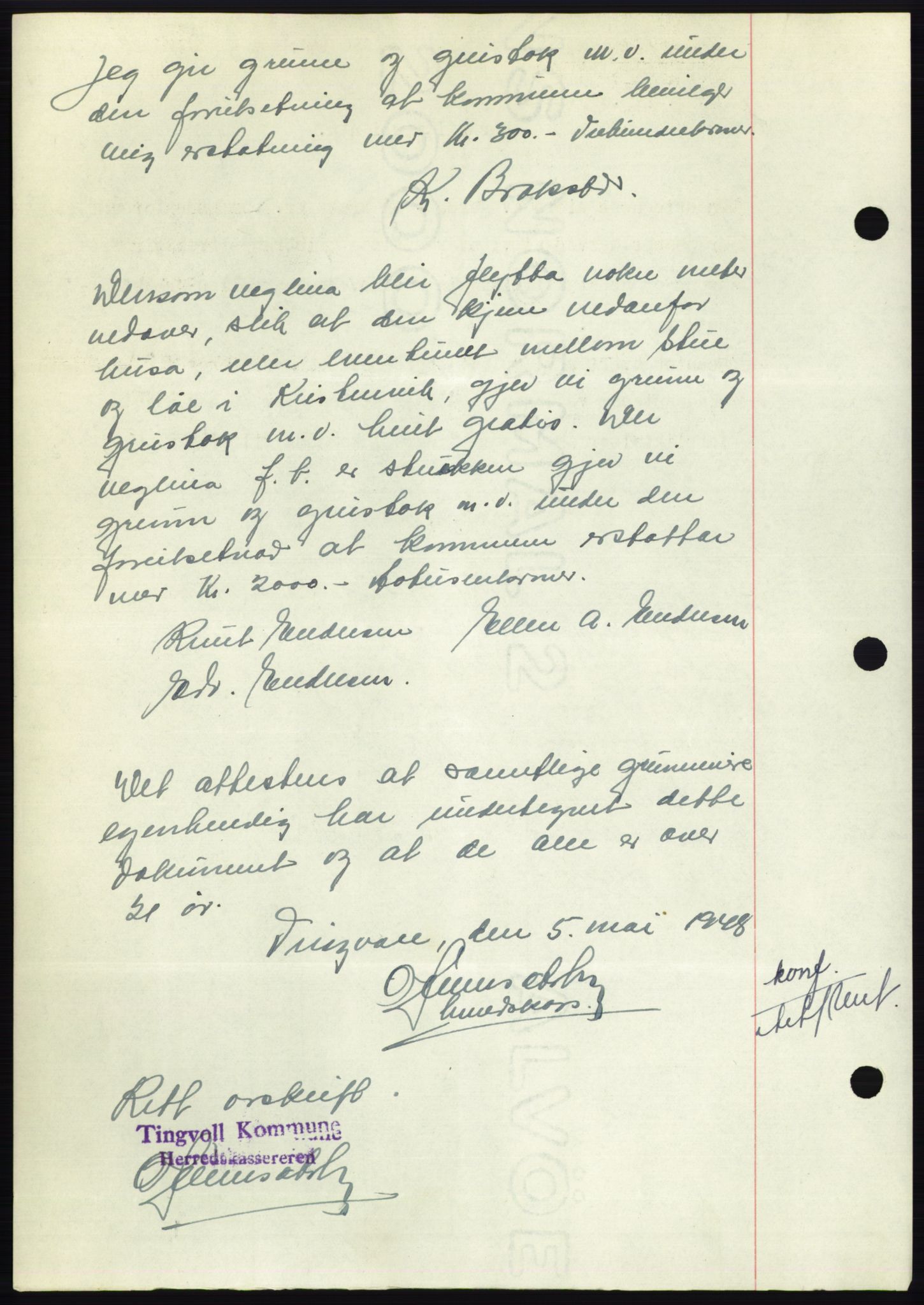 Nordmøre sorenskriveri, AV/SAT-A-4132/1/2/2Ca: Mortgage book no. B99, 1948-1948, Diary no: : 2753/1948