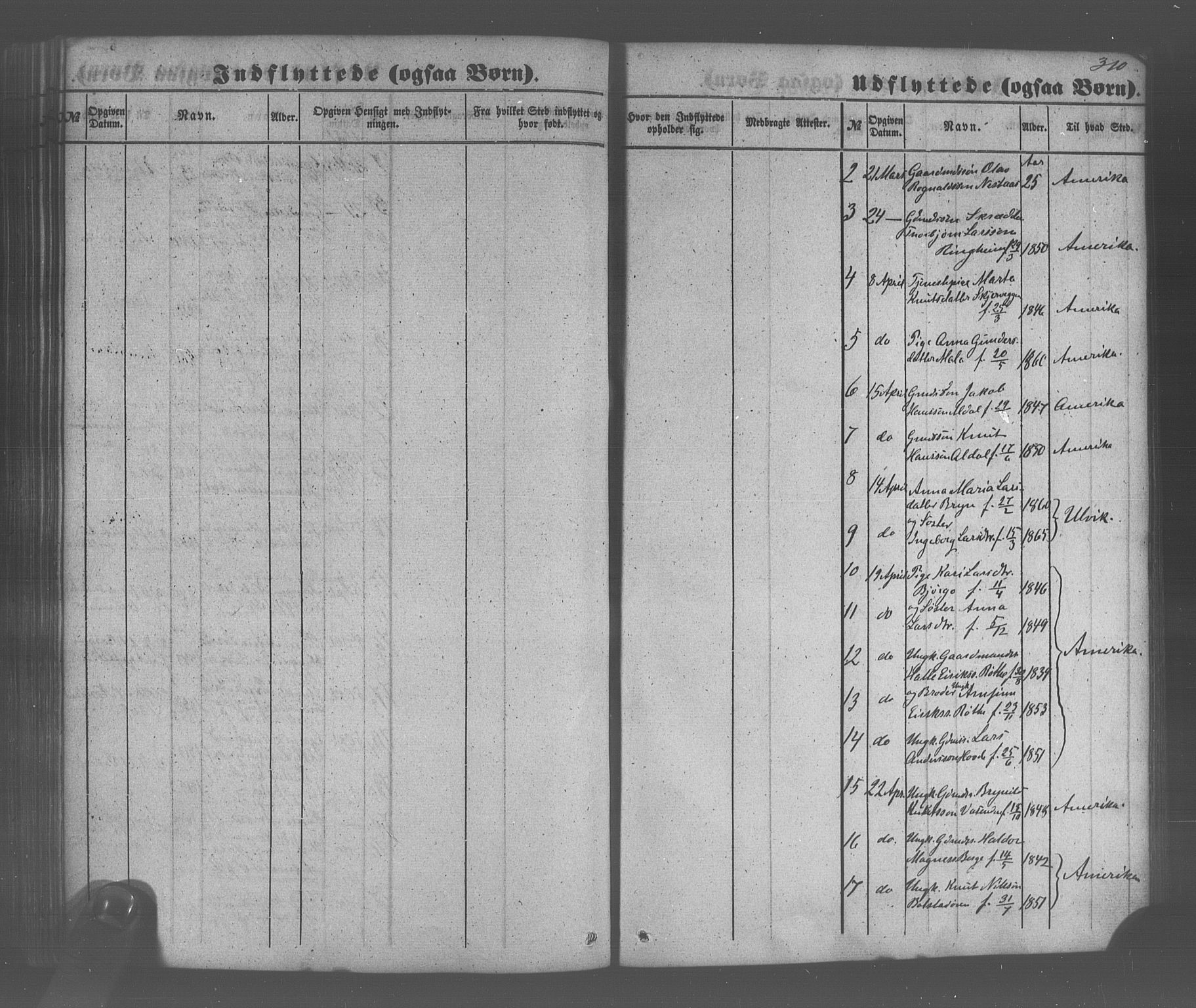 Voss sokneprestembete, SAB/A-79001/H/Haa: Parish register (official) no. A 20, 1855-1886, p. 310