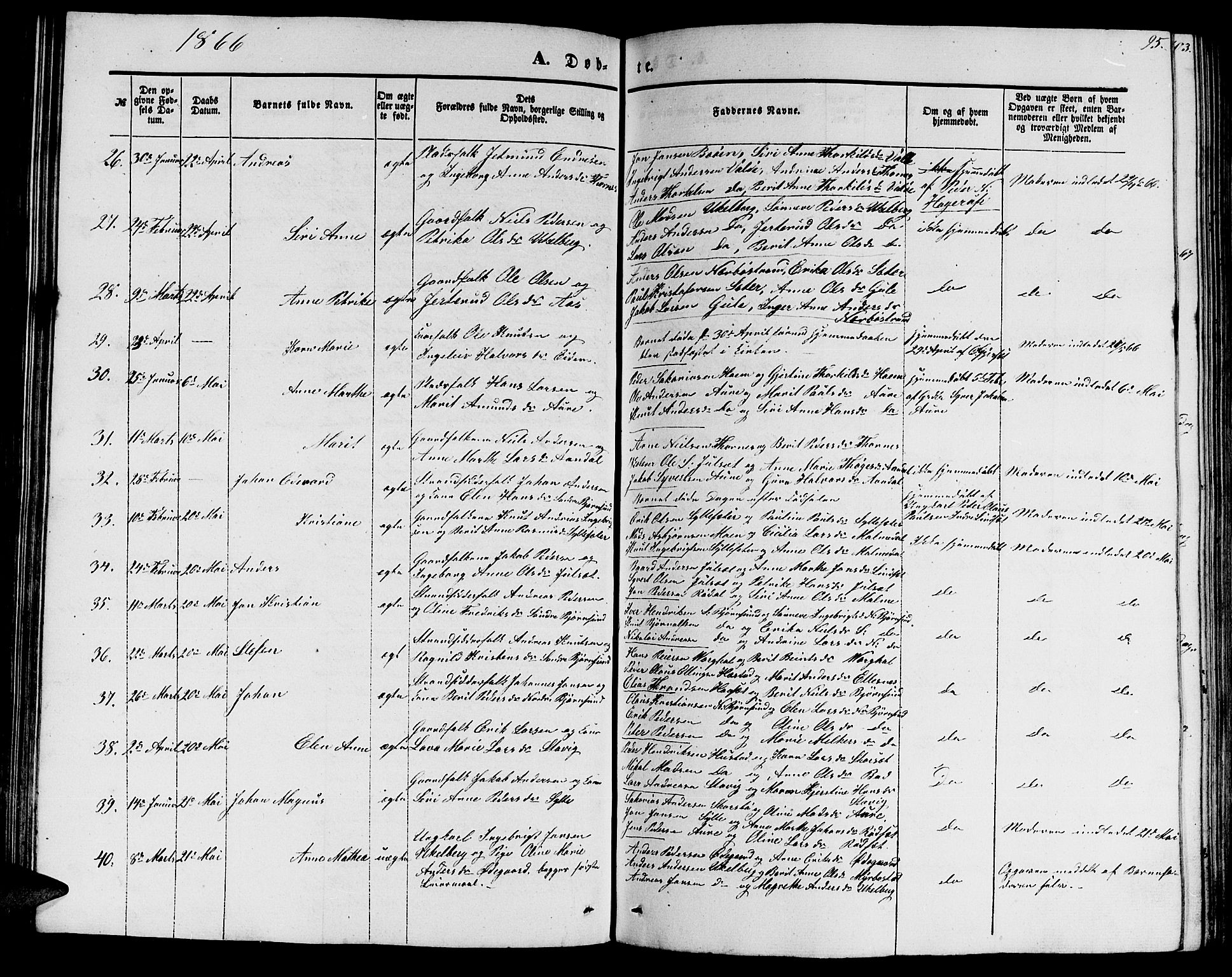 Ministerialprotokoller, klokkerbøker og fødselsregistre - Møre og Romsdal, AV/SAT-A-1454/565/L0753: Parish register (copy) no. 565C02, 1845-1870, p. 95