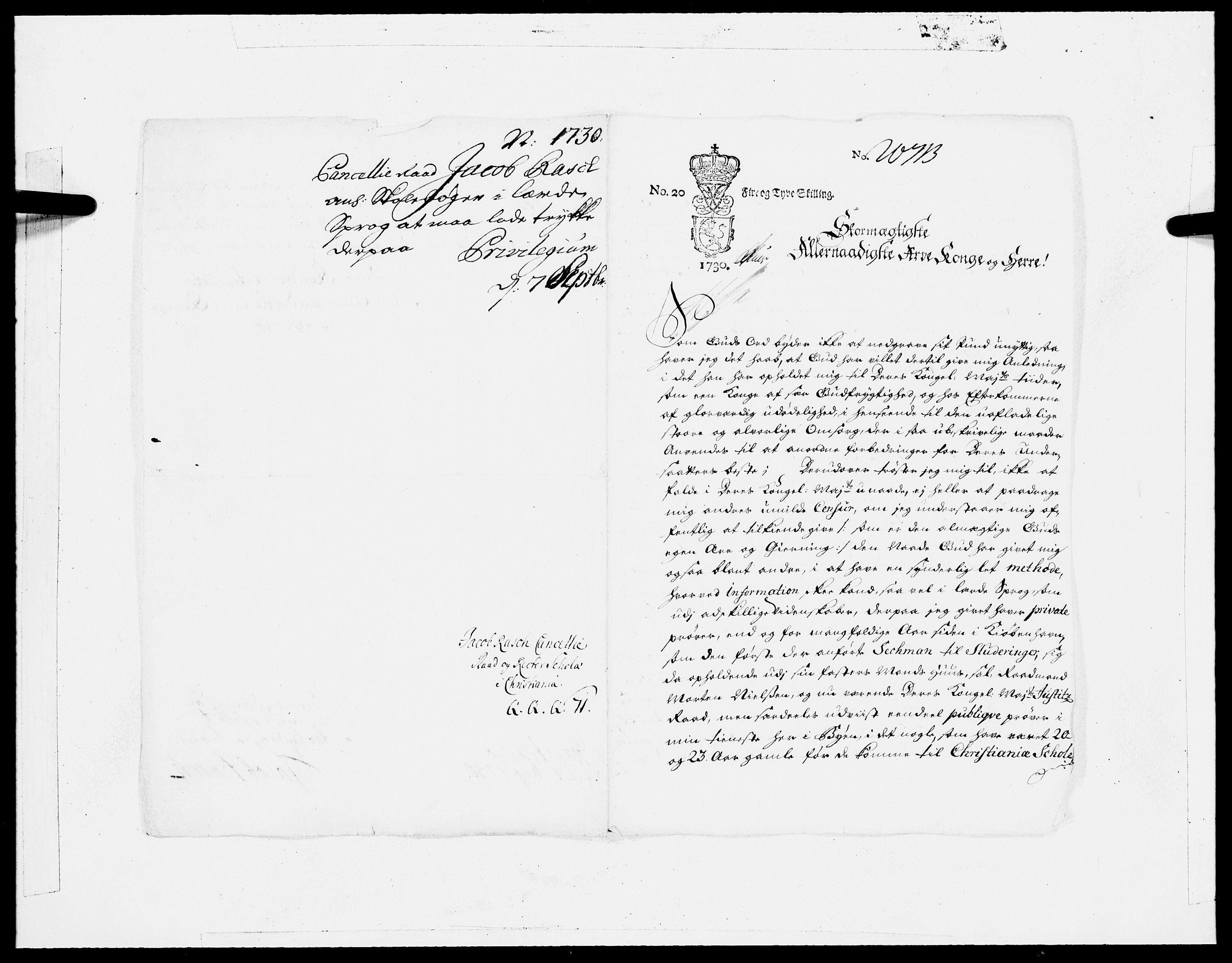 Danske Kanselli 1572-1799, AV/RA-EA-3023/F/Fc/Fcc/Fcca/L0107: Norske innlegg 1572-1799, 1730, p. 451