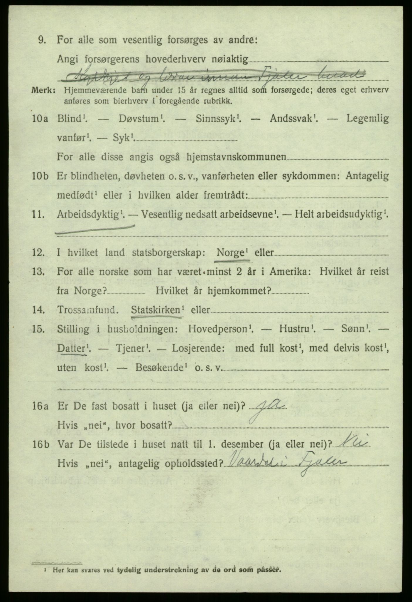 SAB, 1920 census for Fjaler, 1920, p. 2670