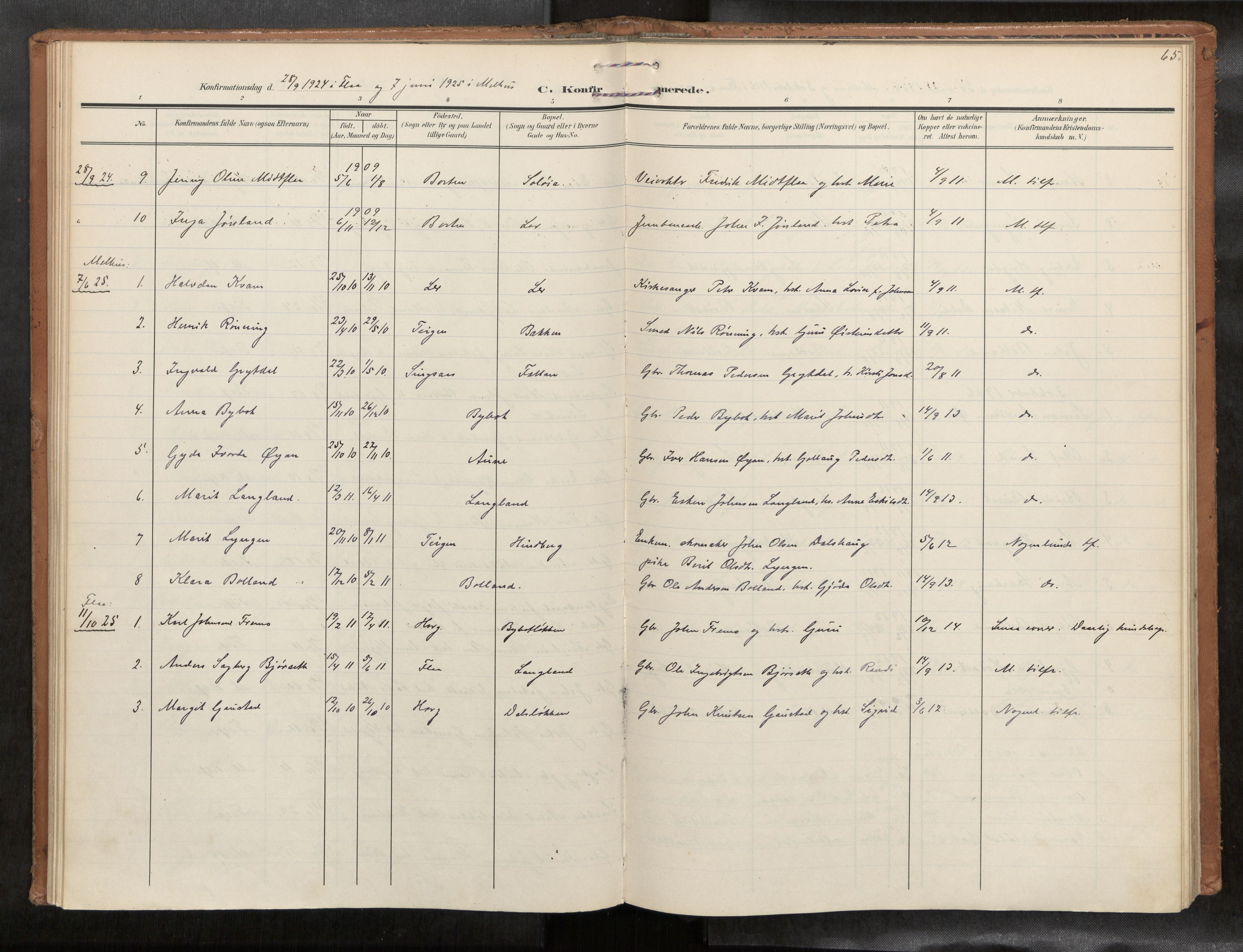 Ministerialprotokoller, klokkerbøker og fødselsregistre - Sør-Trøndelag, SAT/A-1456/693/L1119b: Parish register (official) no. 693A02, 1906-1936, p. 65