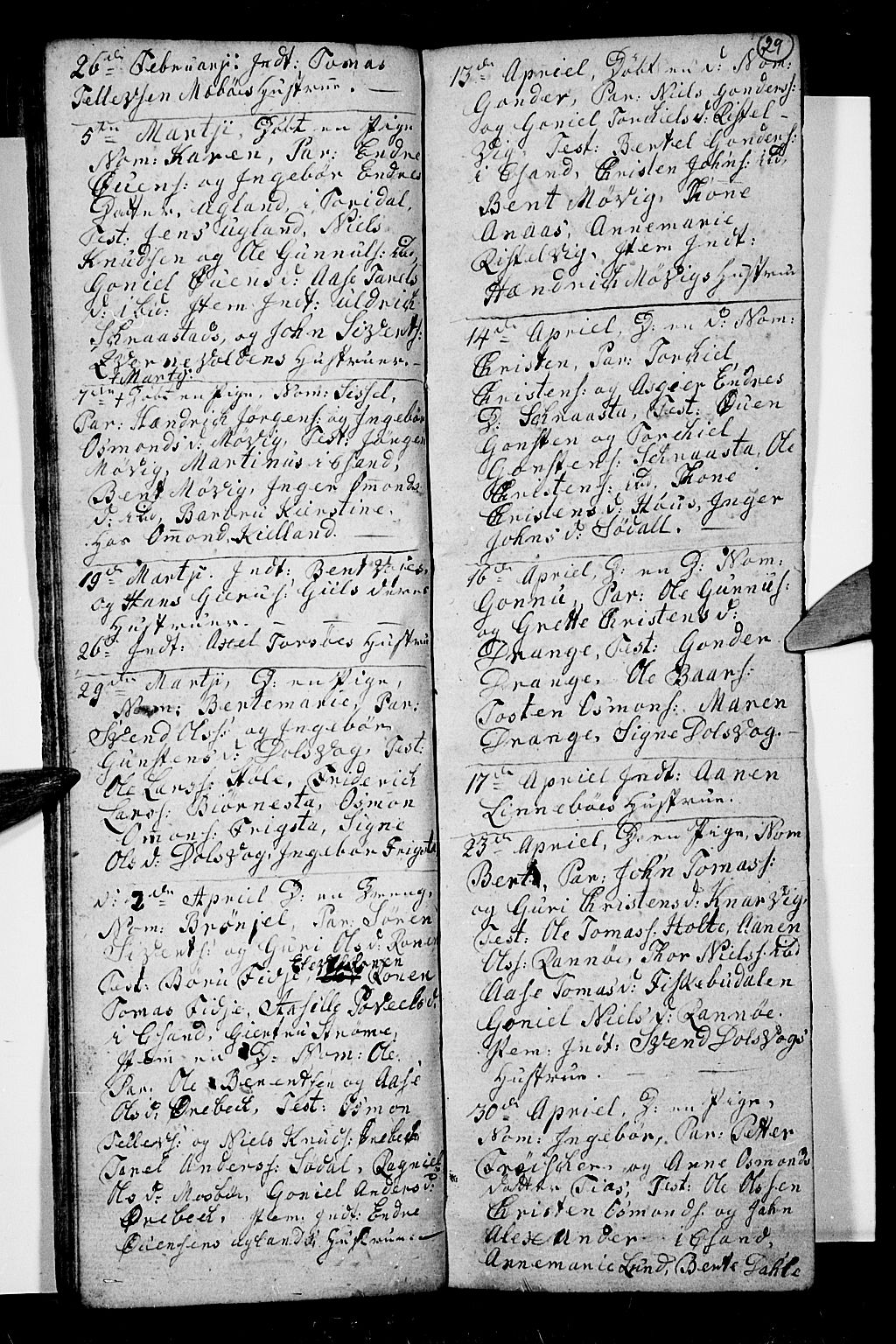 Oddernes sokneprestkontor, AV/SAK-1111-0033/F/Fb/Fba/L0002: Parish register (copy) no. B 2, 1791-1806, p. 29