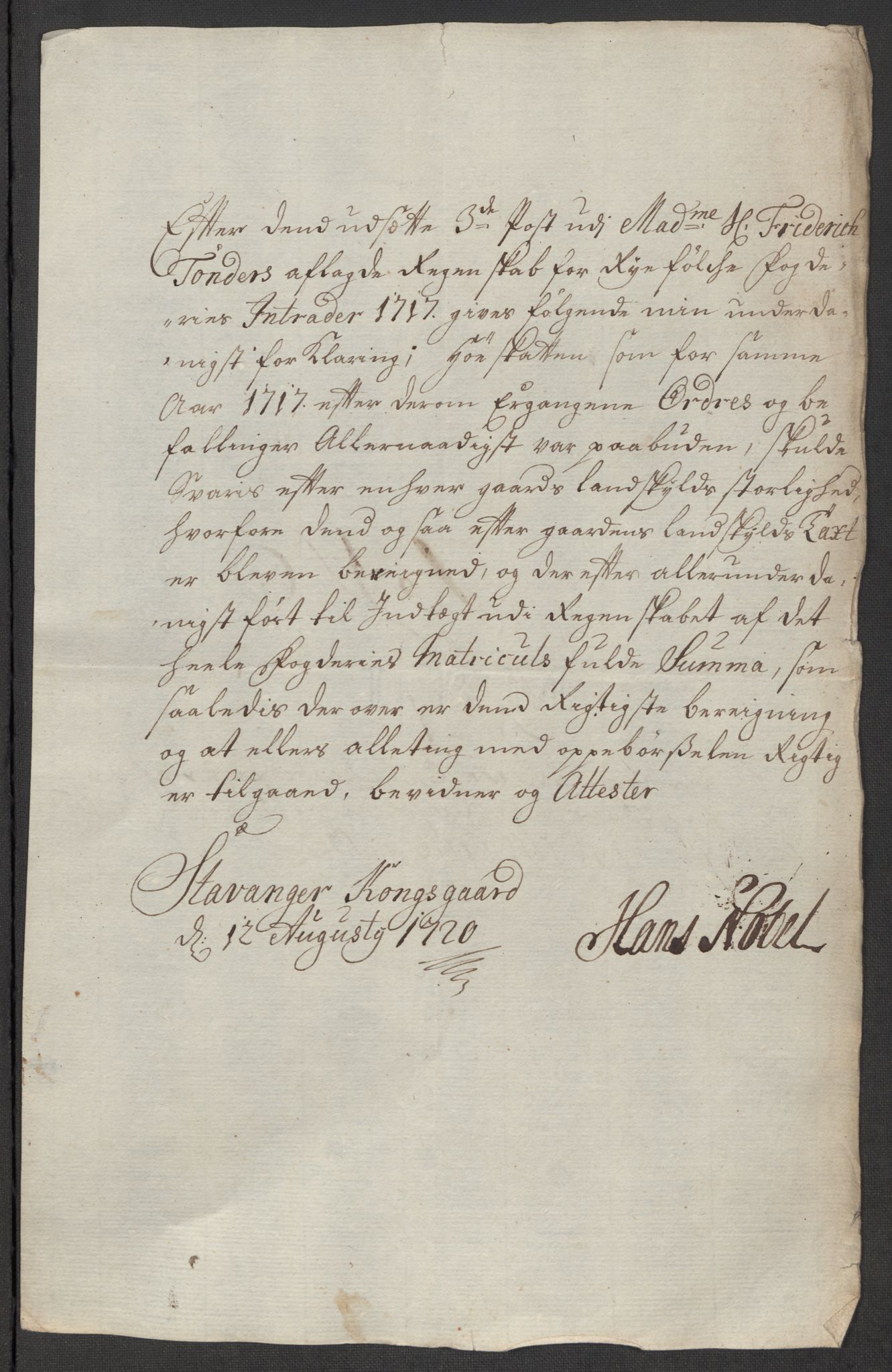 Rentekammeret inntil 1814, Reviderte regnskaper, Fogderegnskap, AV/RA-EA-4092/R47/L2870: Fogderegnskap Ryfylke, 1717, p. 425