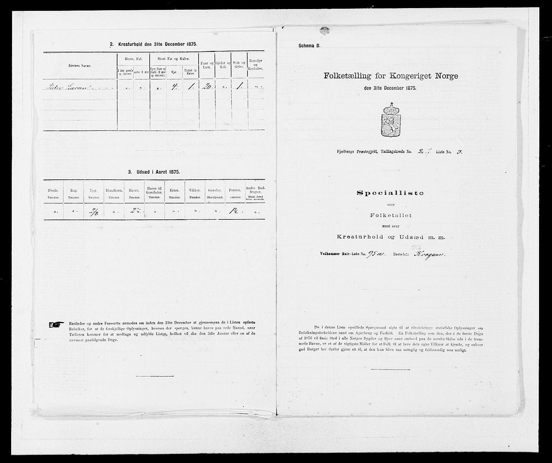 SAB, 1875 census for 1213P Fjelberg, 1875, p. 728