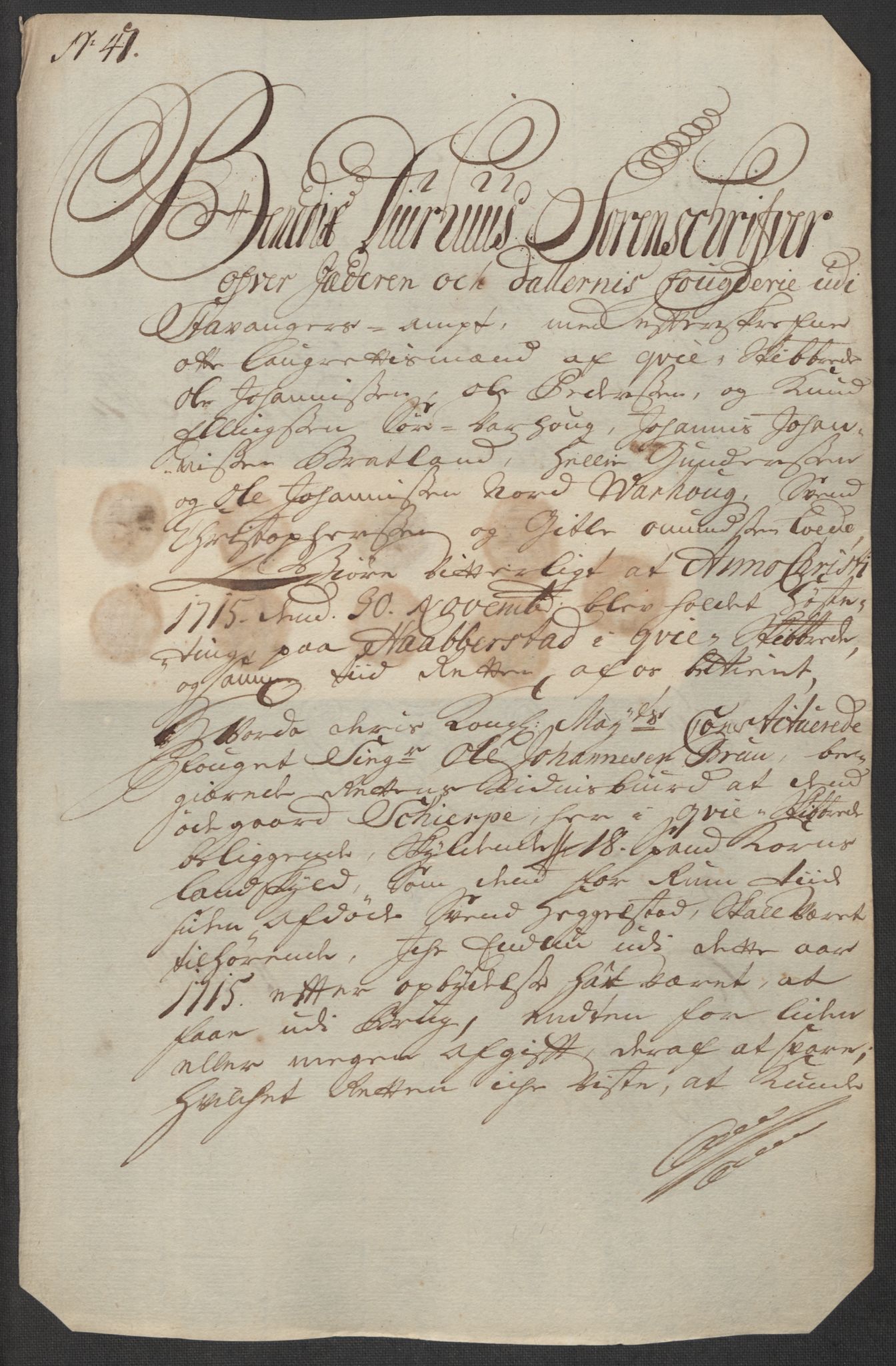 Rentekammeret inntil 1814, Reviderte regnskaper, Fogderegnskap, AV/RA-EA-4092/R46/L2740: Fogderegnskap Jæren og Dalane, 1715-1716, p. 227