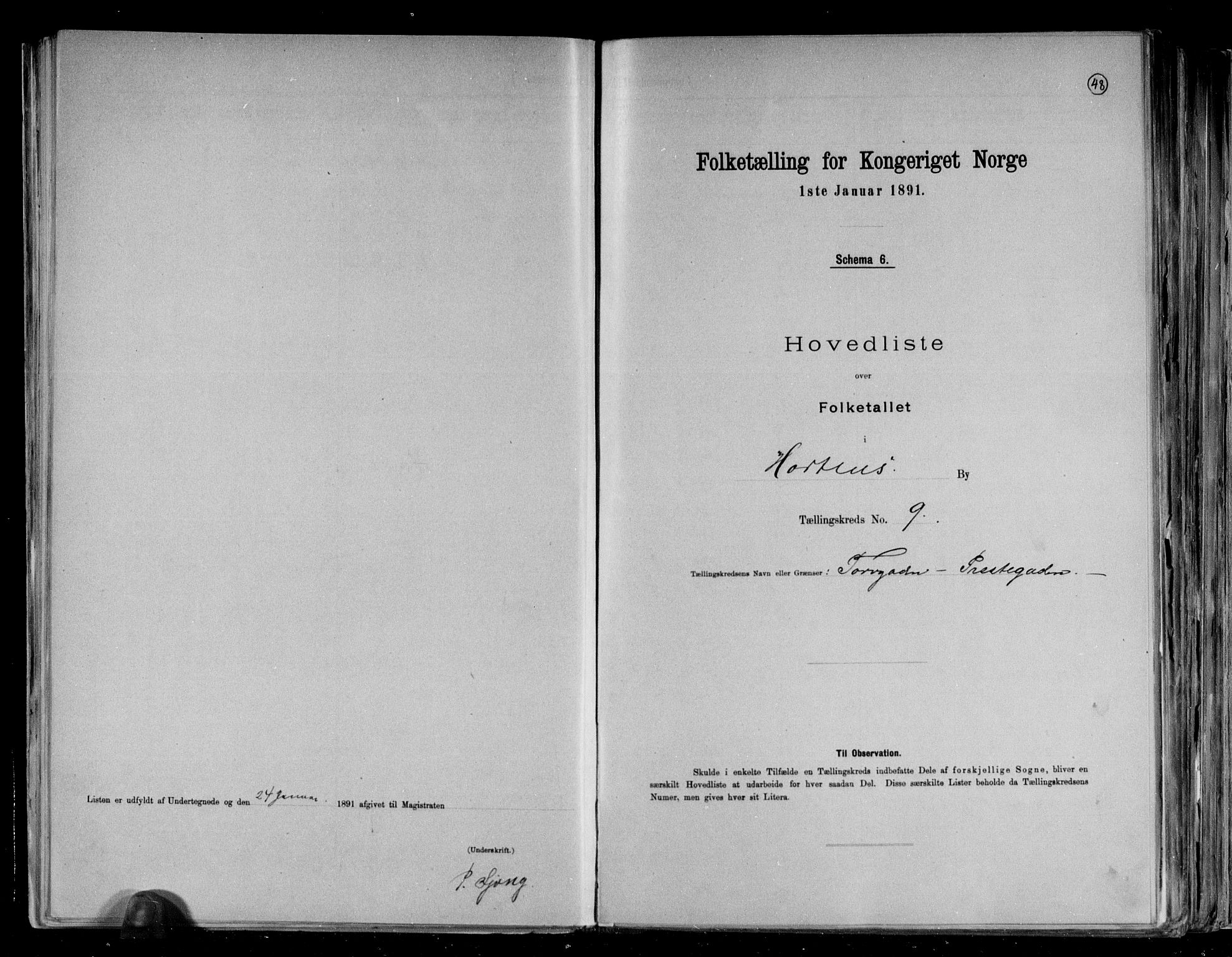 RA, 1891 census for 0703 Horten, 1891, p. 20