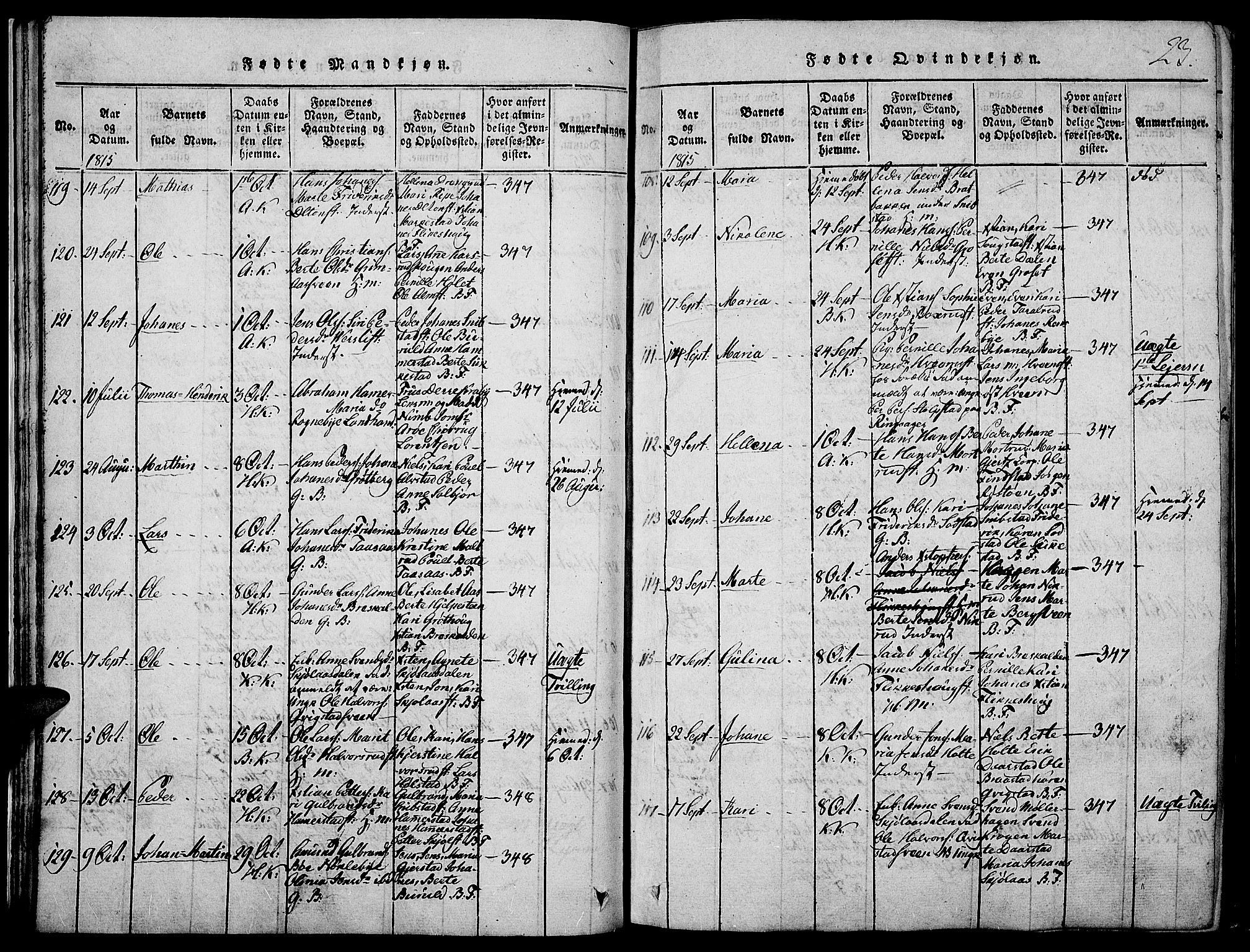 Toten prestekontor, SAH/PREST-102/H/Ha/Haa/L0009: Parish register (official) no. 9, 1814-1820, p. 23