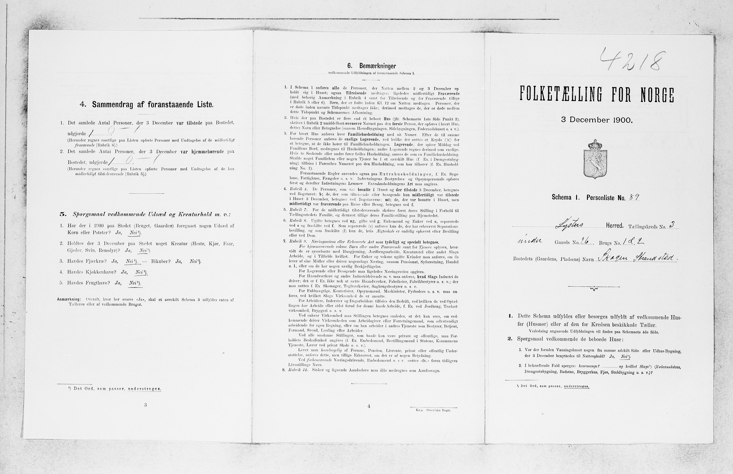 SAB, 1900 census for Luster, 1900, p. 443