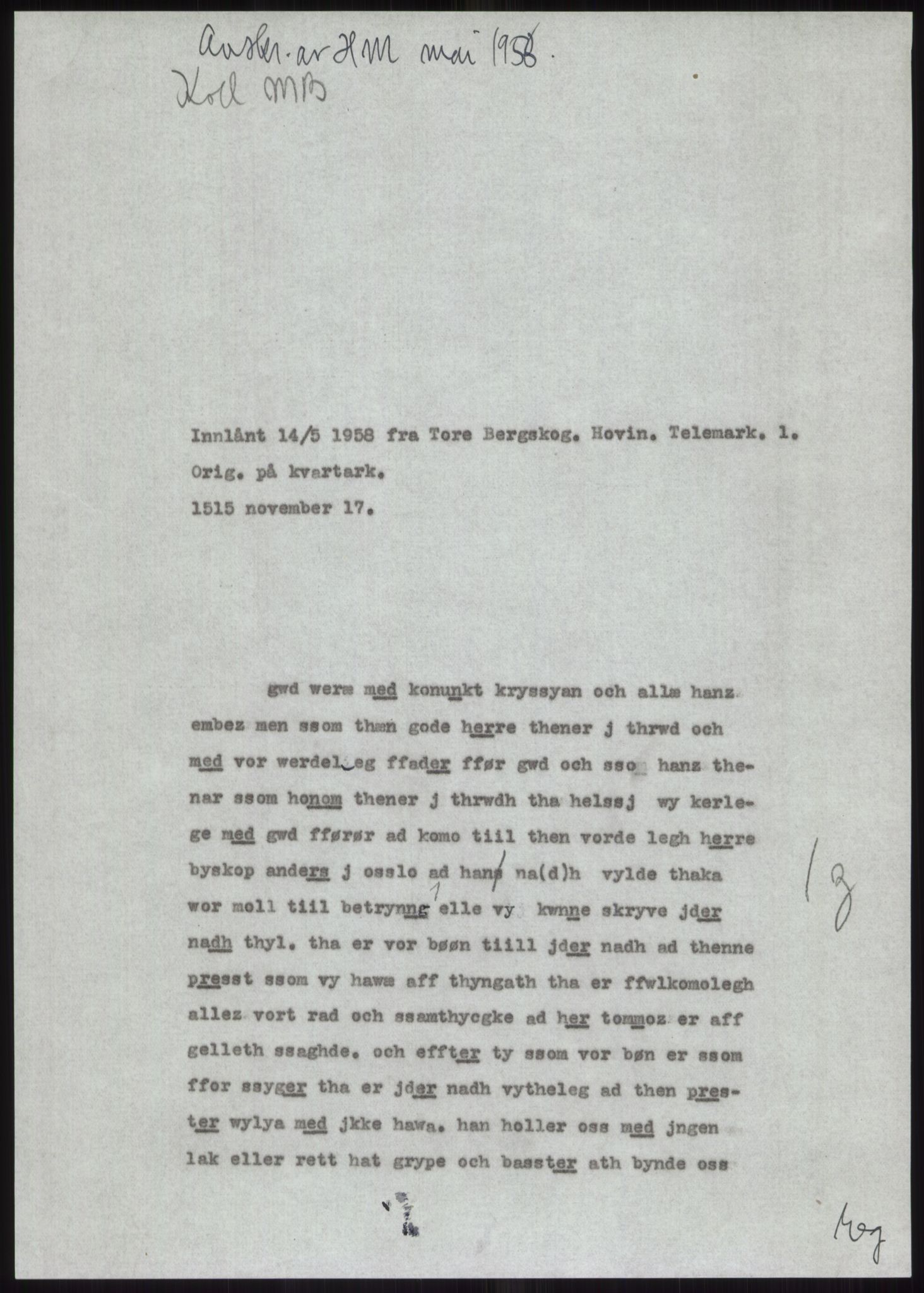 Samlinger til kildeutgivelse, Diplomavskriftsamlingen, AV/RA-EA-4053/H/Ha, p. 1466