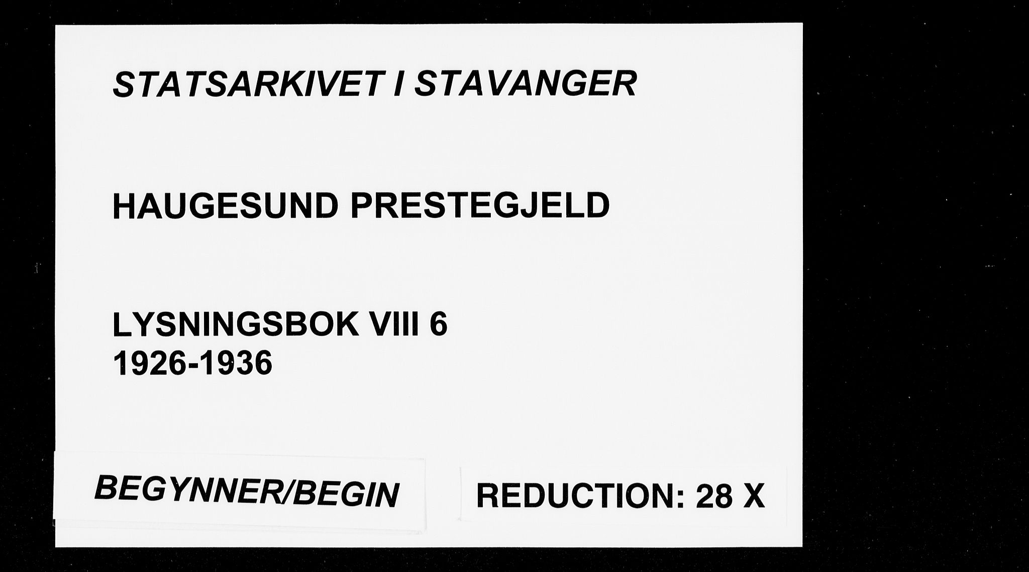 Haugesund sokneprestkontor, SAST/A -101863/I/Ie/L0006: Banns register no. VIII 6, 1926-1936