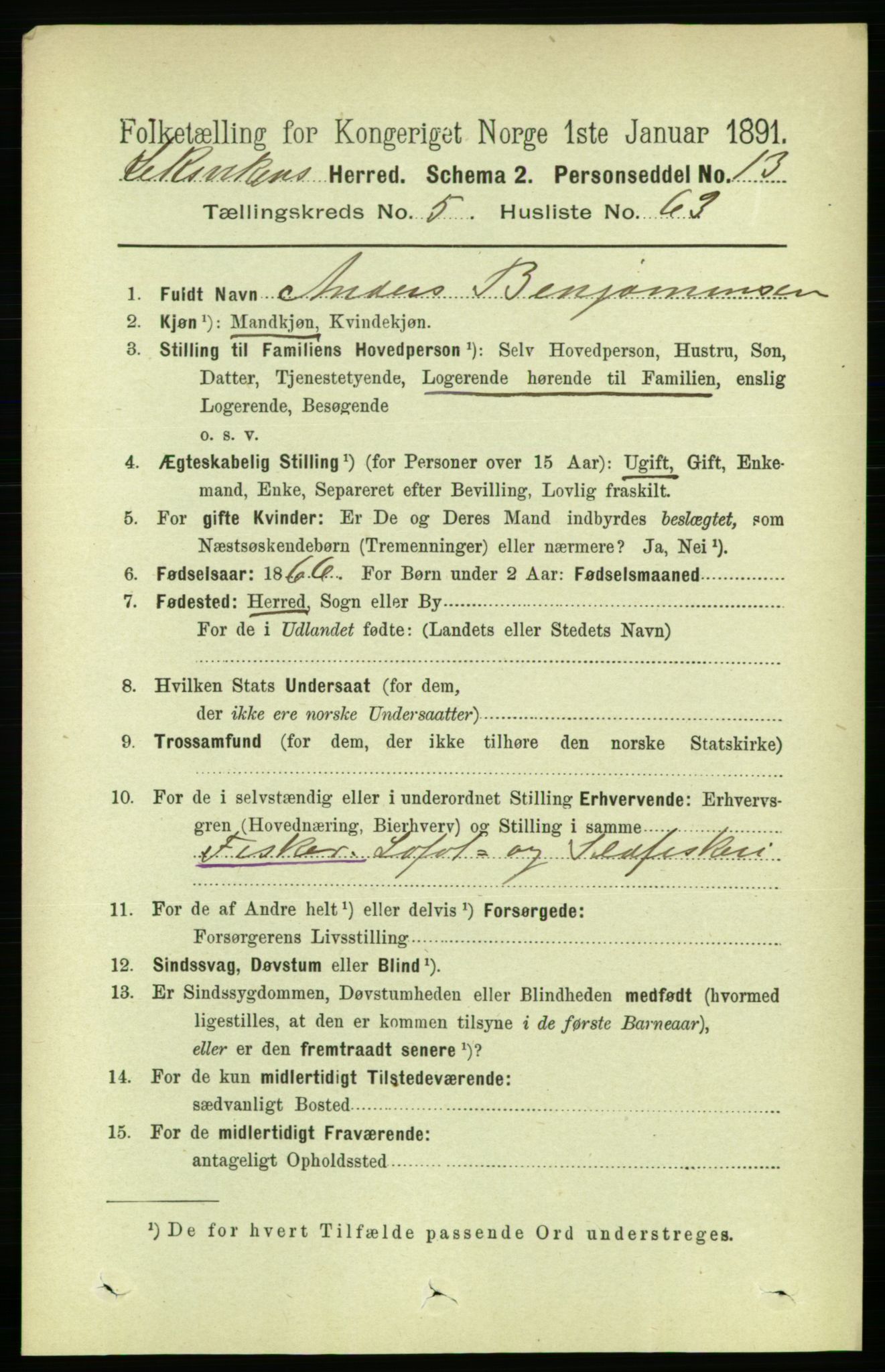 RA, 1891 census for 1718 Leksvik, 1891, p. 3002