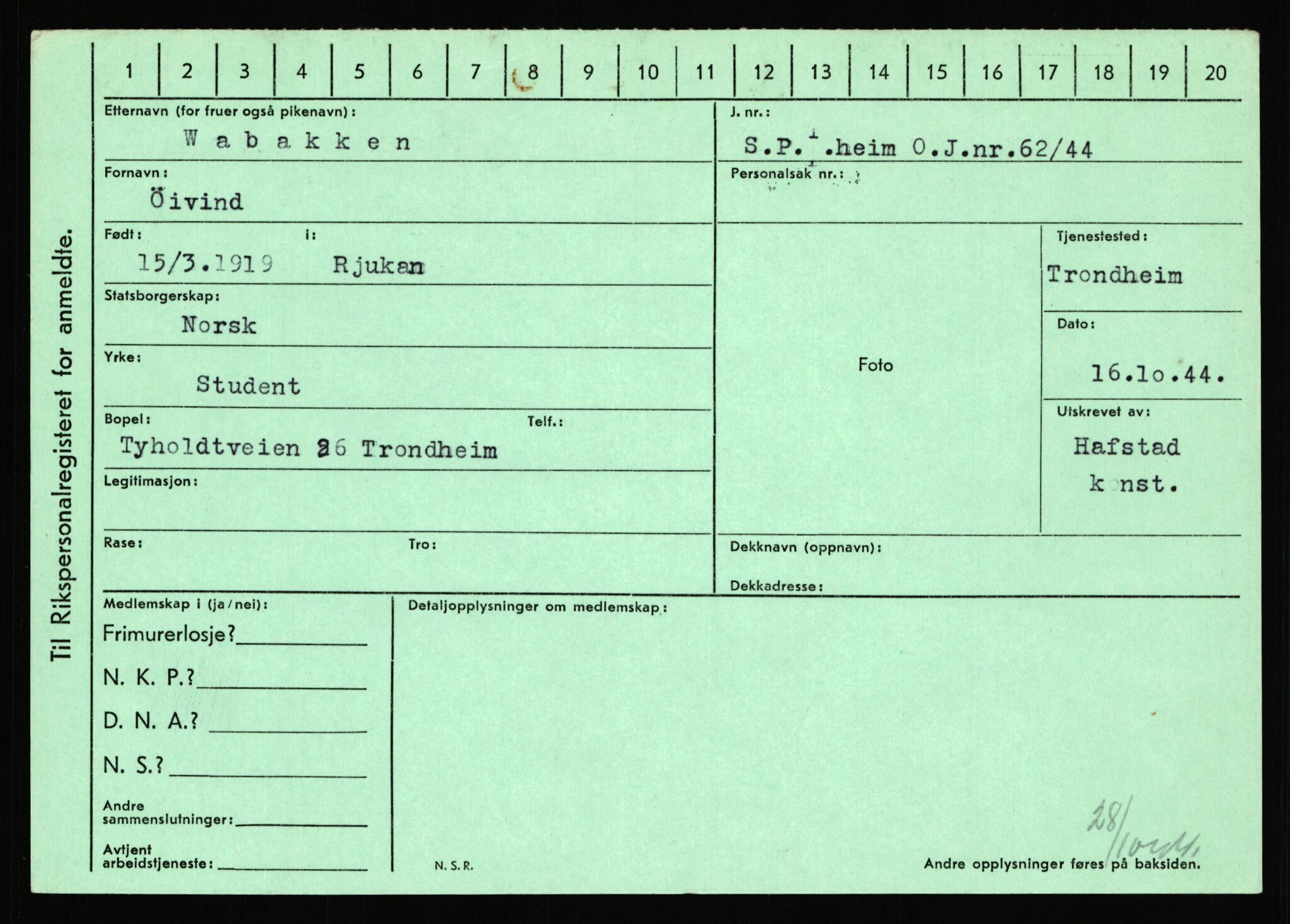 Statspolitiet - Hovedkontoret / Osloavdelingen, AV/RA-S-1329/C/Ca/L0016: Uberg - Øystese, 1943-1945, p. 1650