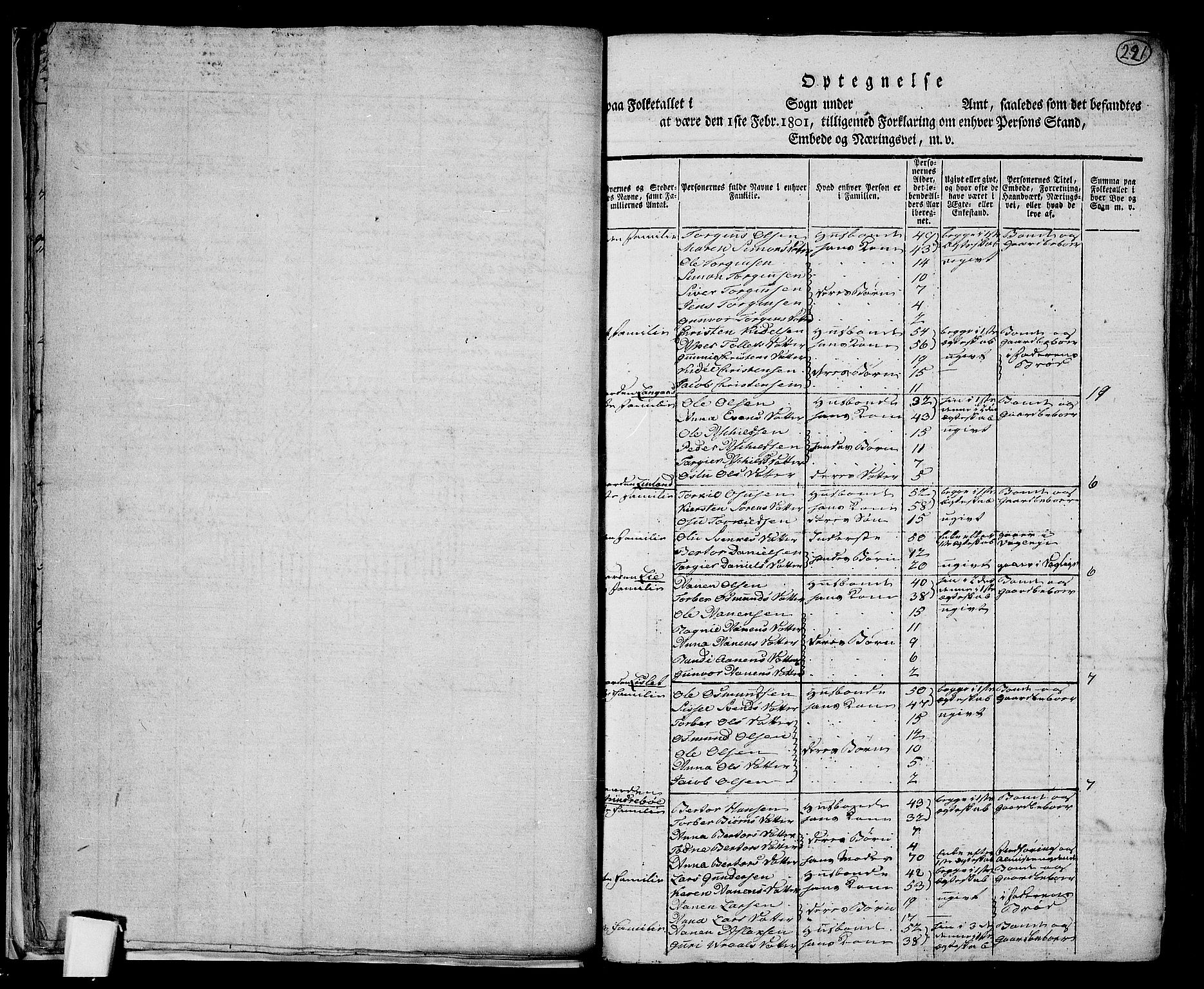 RA, 1801 census for 1024P Bjelland, 1801, p. 220b-221a