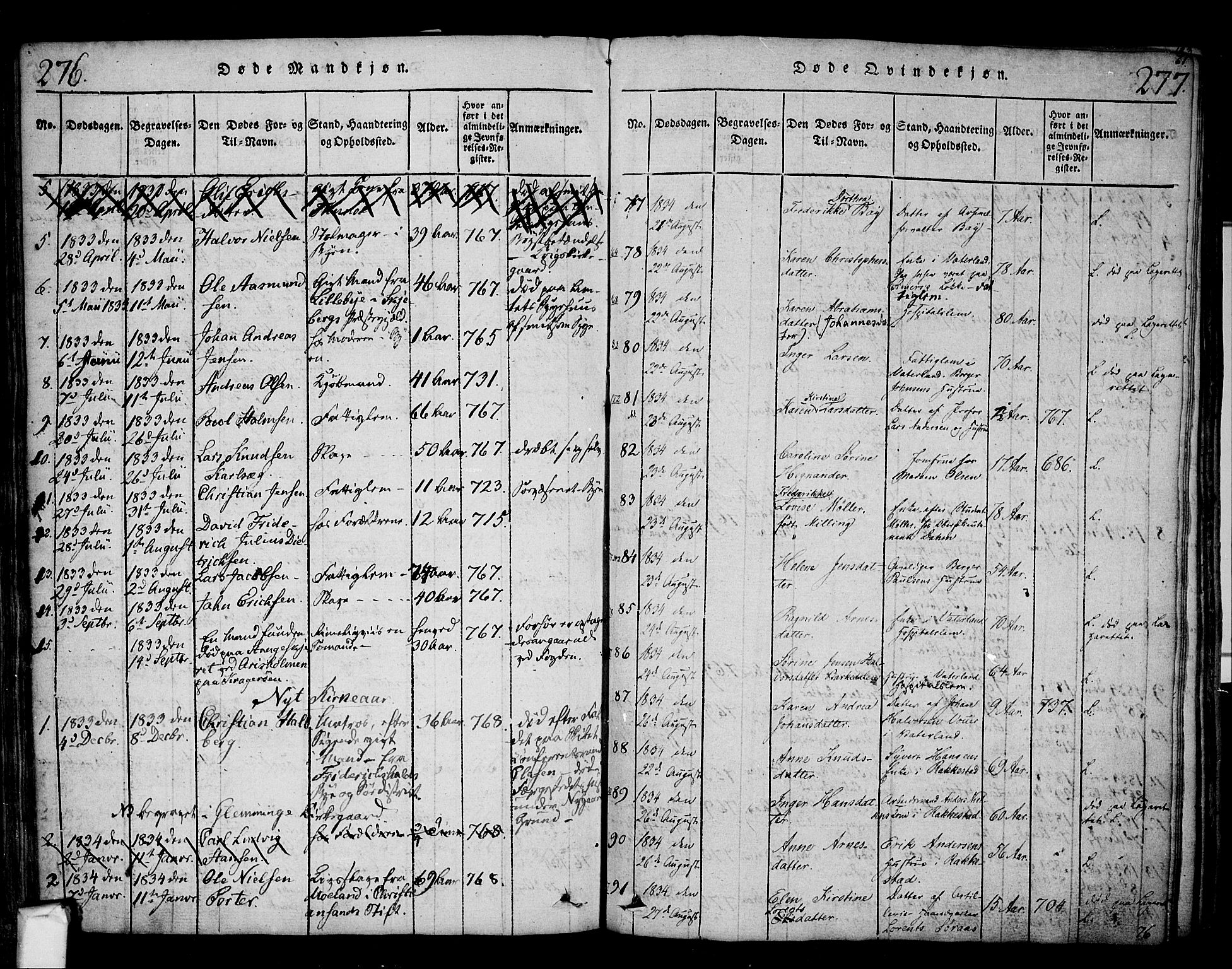 Fredrikstad prestekontor Kirkebøker, SAO/A-11082/F/Fa/L0004: Parish register (official) no. 4, 1816-1834, p. 276-277