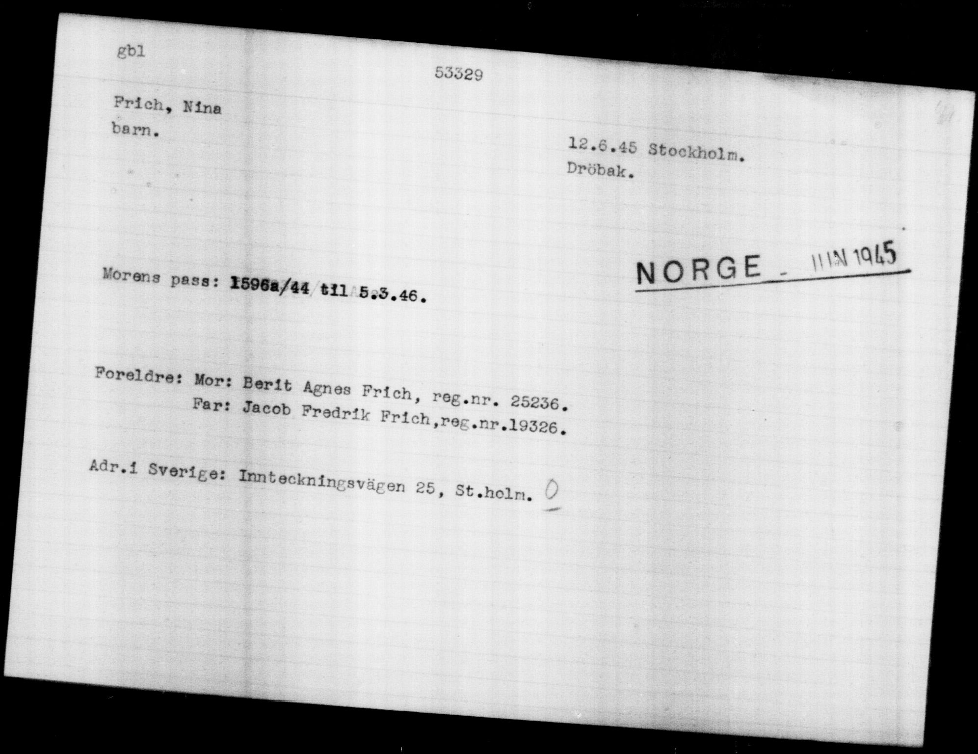 Utenriksstasjonene, Legasjonen i Stockholm, Flyktningkontoret, AV/RA-S-6753/V/Va/L0019: Kjesäterkartoteket, flyktninger med registreringsnr. 49600-55060, 1940-1945, p. 2788