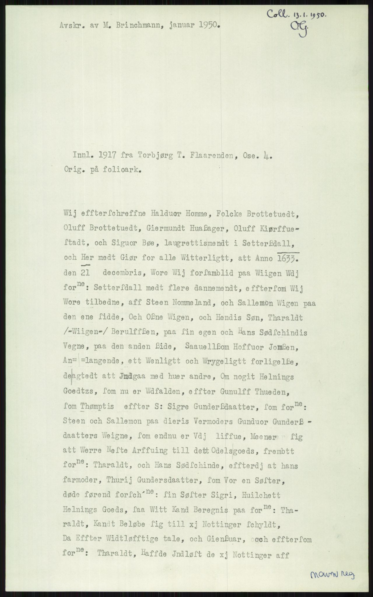 Samlinger til kildeutgivelse, Diplomavskriftsamlingen, AV/RA-EA-4053/H/Ha, p. 1951