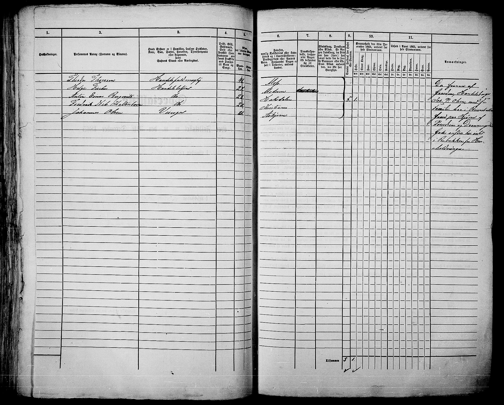 RA, 1865 census for Kristiania, 1865, p. 256