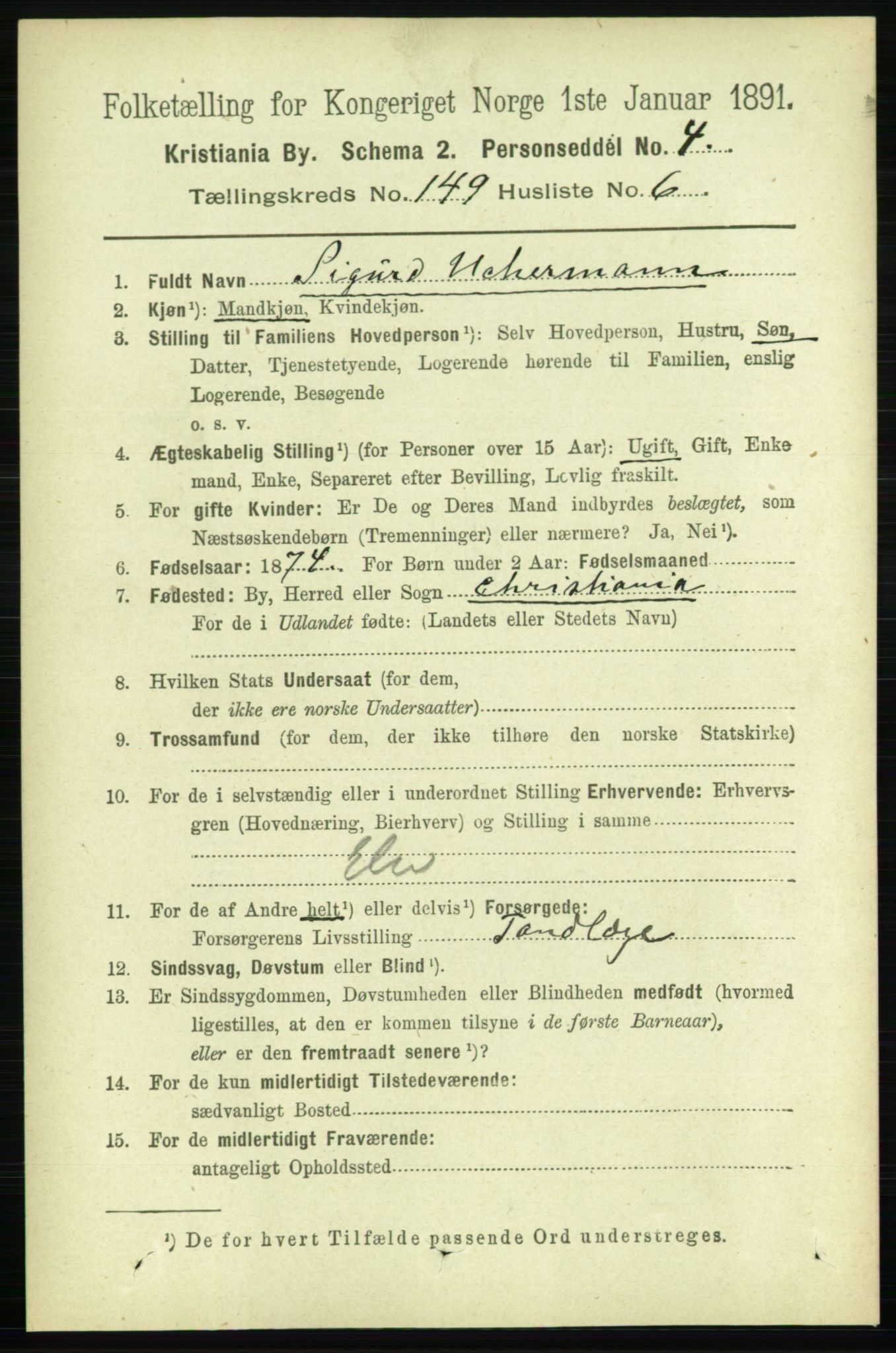 RA, 1891 census for 0301 Kristiania, 1891, p. 83251
