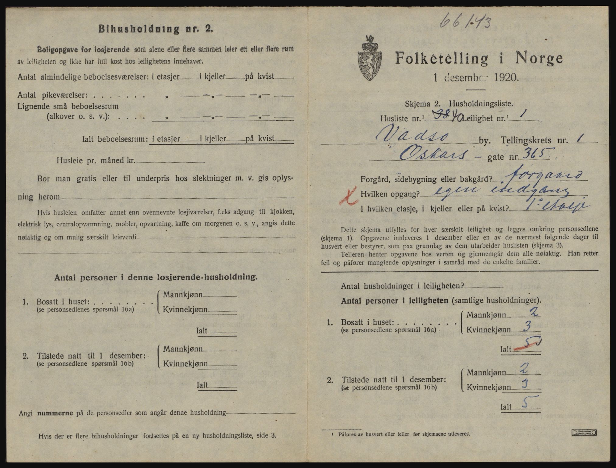 SATØ, 1920 census for Vadsø, 1920, p. 678