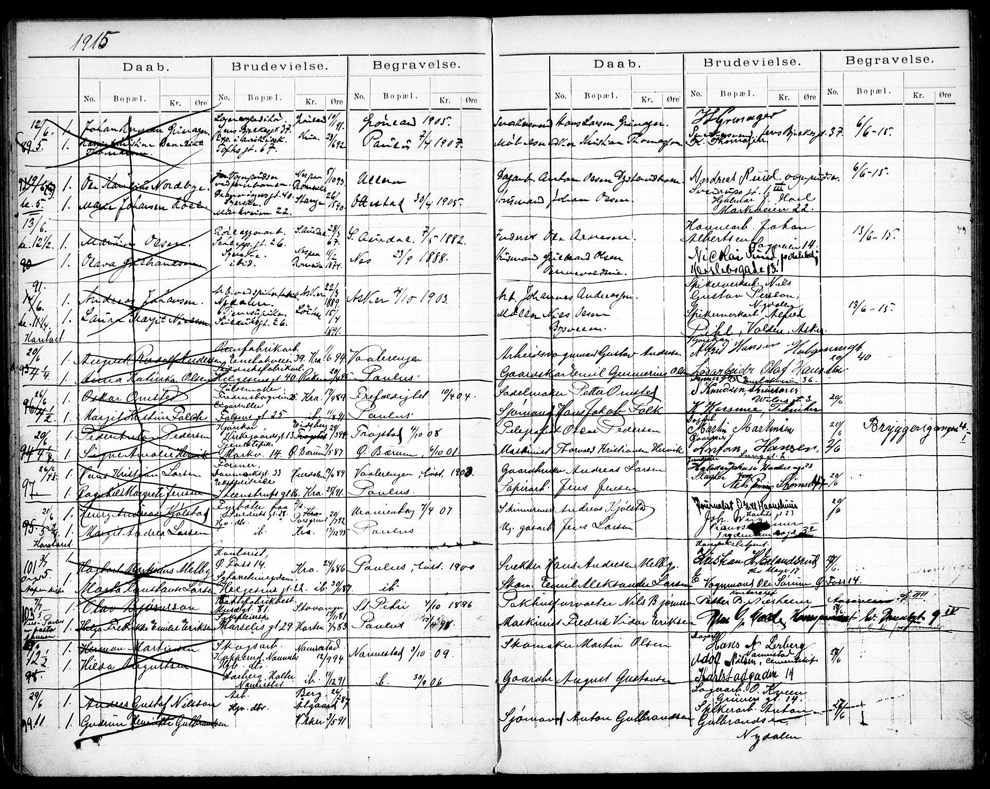 Paulus prestekontor Kirkebøker, AV/SAO-A-10871/H/Ha/L0002: Banns register no. 2, 1914-1916