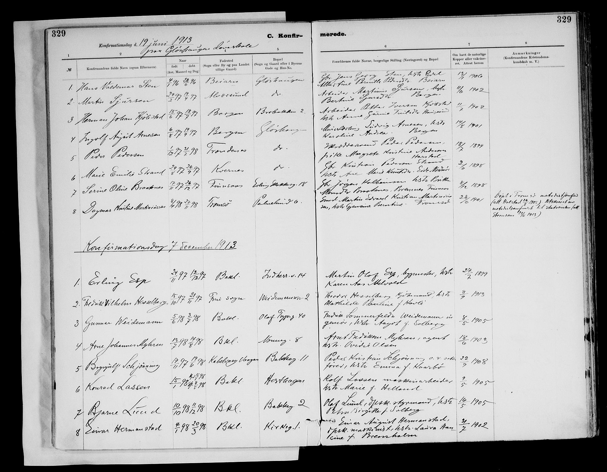 Ministerialprotokoller, klokkerbøker og fødselsregistre - Sør-Trøndelag, AV/SAT-A-1456/604/L0203: Parish register (official) no. 604A23, 1908-1916, p. 329