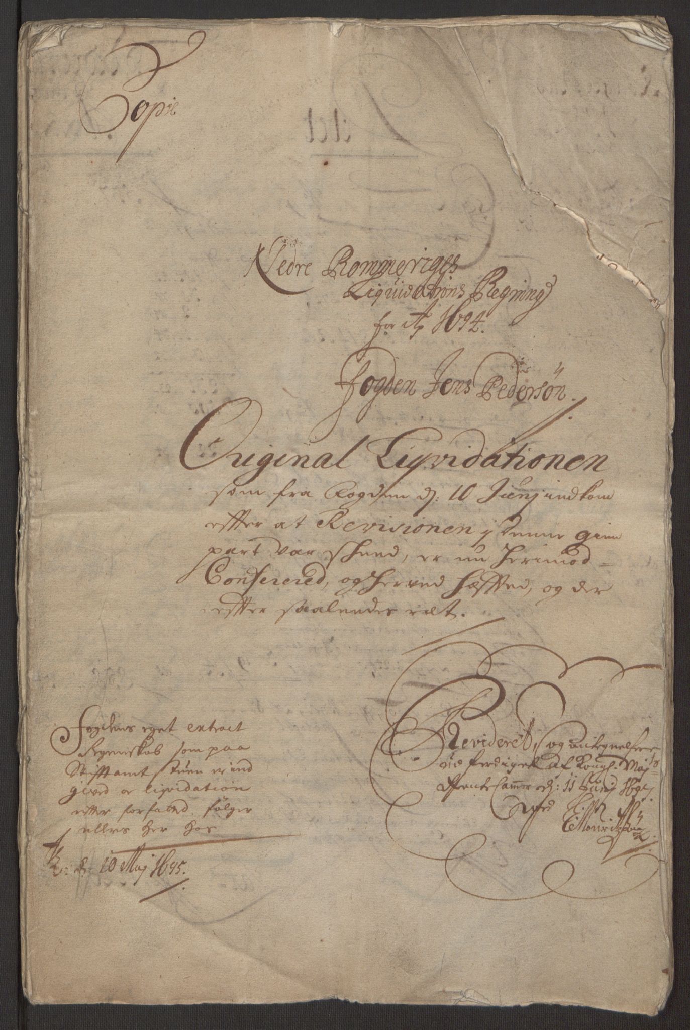 Rentekammeret inntil 1814, Reviderte regnskaper, Fogderegnskap, RA/EA-4092/R11/L0579: Fogderegnskap Nedre Romerike, 1694-1695, p. 4