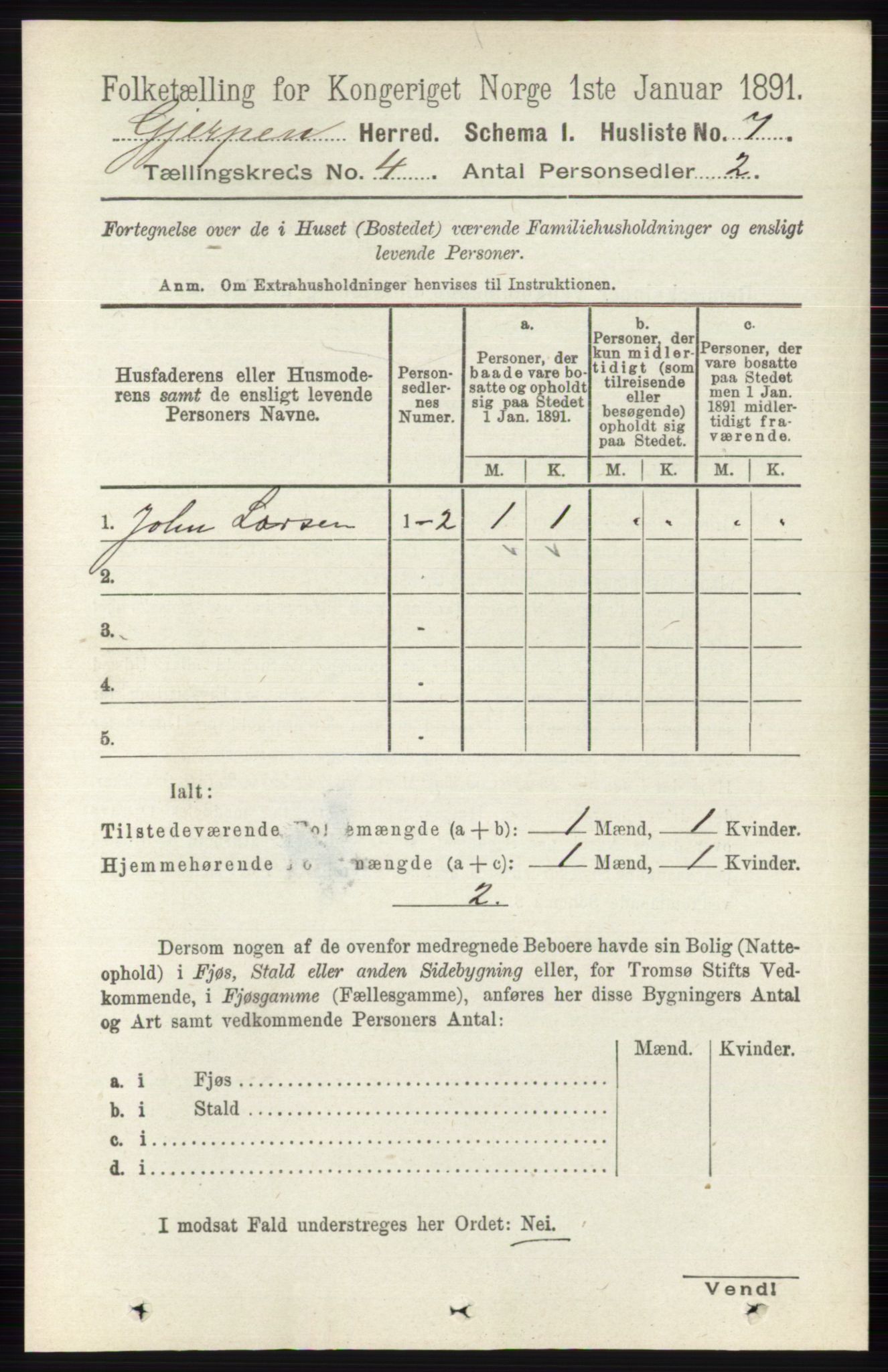 RA, 1891 census for 0812 Gjerpen, 1891, p. 1868