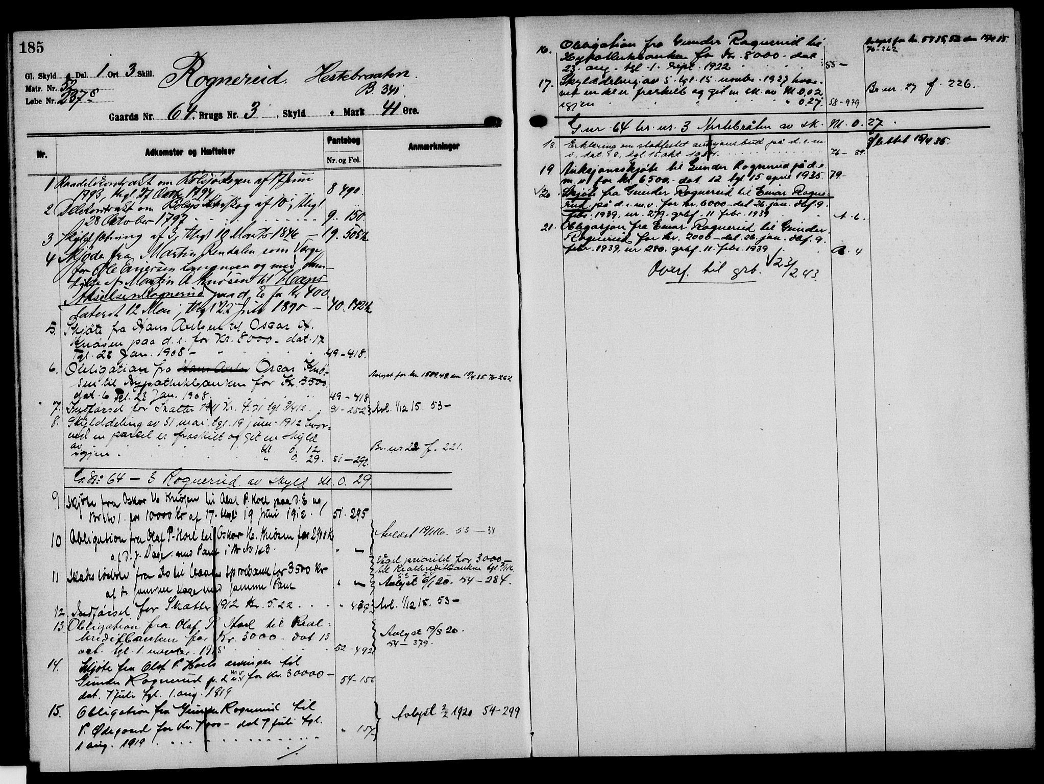 Solør tingrett, AV/SAH-TING-008/H/Ha/Hak/L0005: Mortgage register no. V, 1900-1935, p. 185