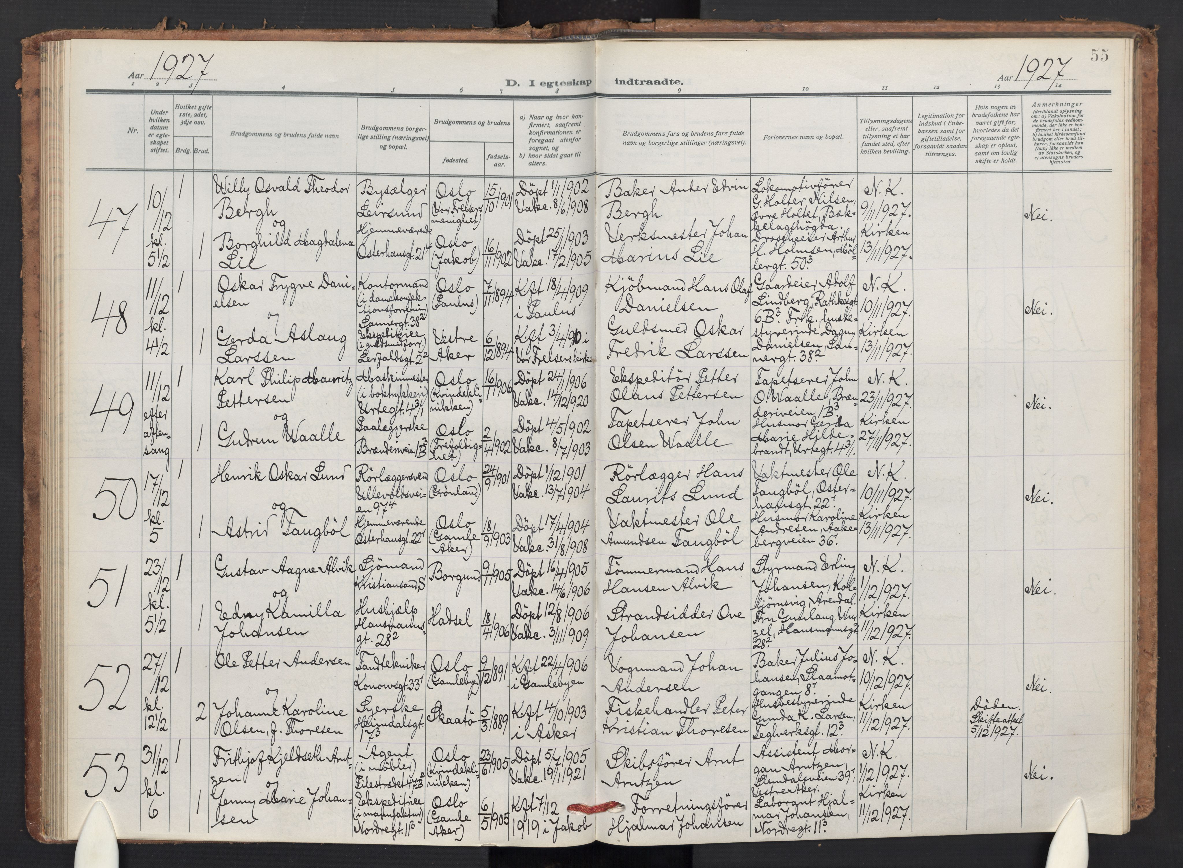 Jakob prestekontor Kirkebøker, AV/SAO-A-10850/F/Fa/L0018: Parish register (official) no. 18, 1923-1936, p. 55