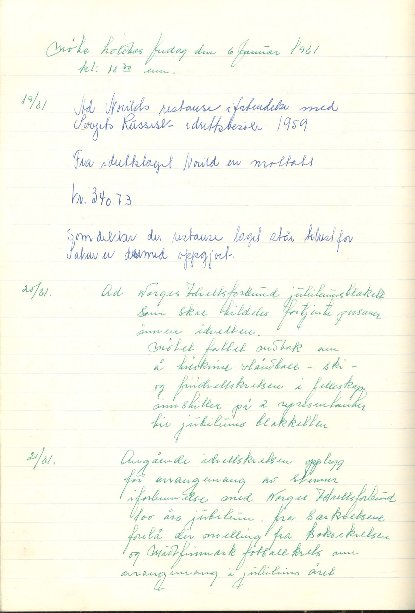 Aust-Finnmark Idrettskrets , FMFB/A-1041/A/L0005: Møteprotokoll for styre, ting og arbeidsutvalg, 1958-1963, p. 125