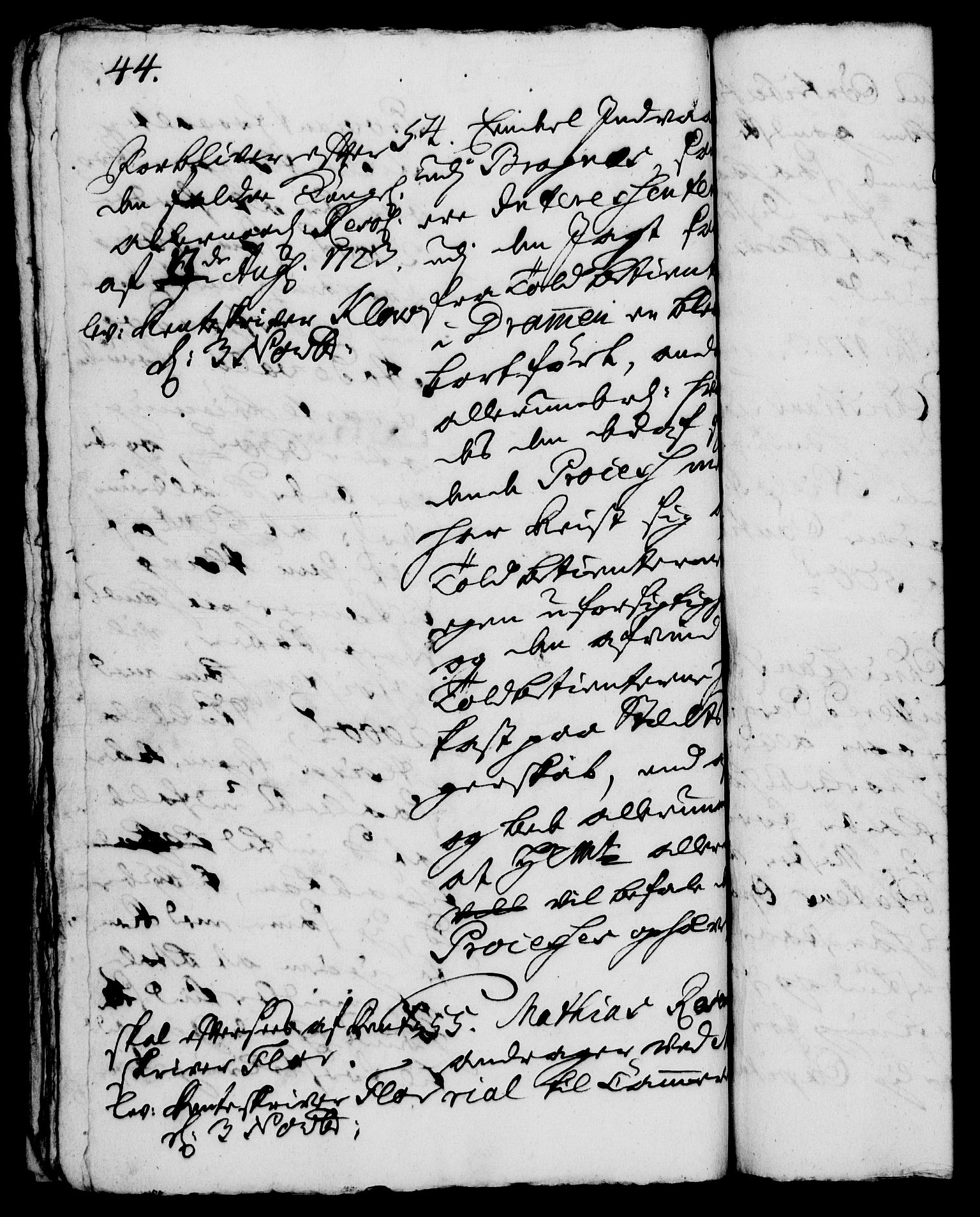 Rentekammeret, Kammerkanselliet, RA/EA-3111/G/Gh/Gha/L0006: Norsk ekstraktmemorialprotokoll (merket RK 53.51), 1723-1724, p. 44