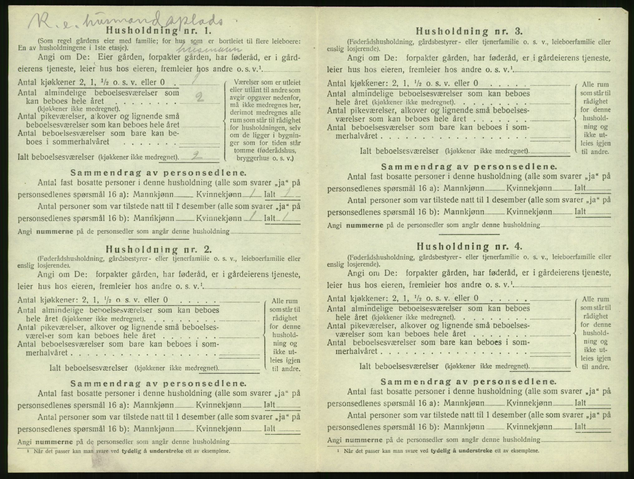 SAT, 1920 census for Vatne, 1920, p. 51
