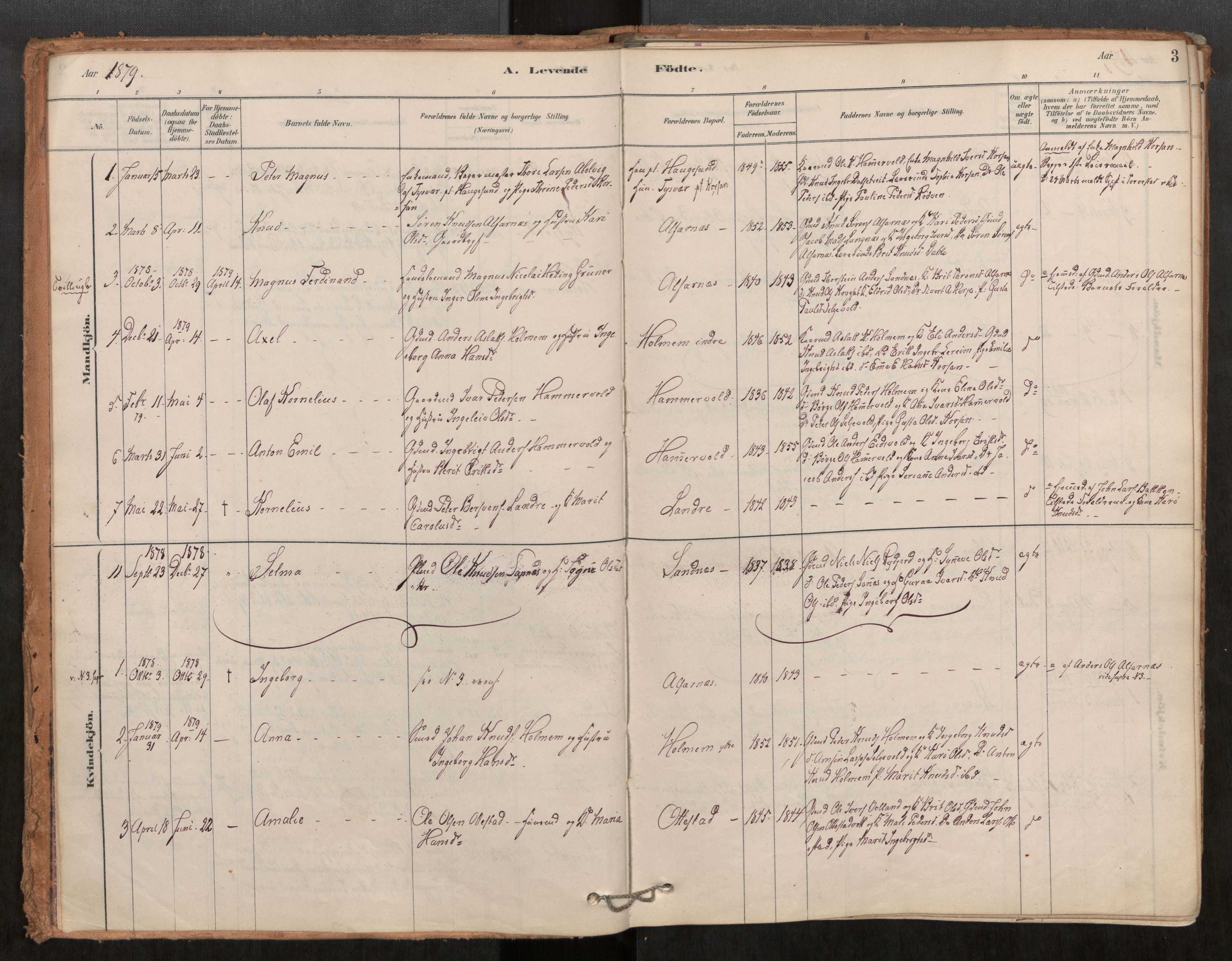 Ministerialprotokoller, klokkerbøker og fødselsregistre - Møre og Romsdal, AV/SAT-A-1454/548/L0615: Parish register (official) no. 548A02, 1878-1906, p. 3