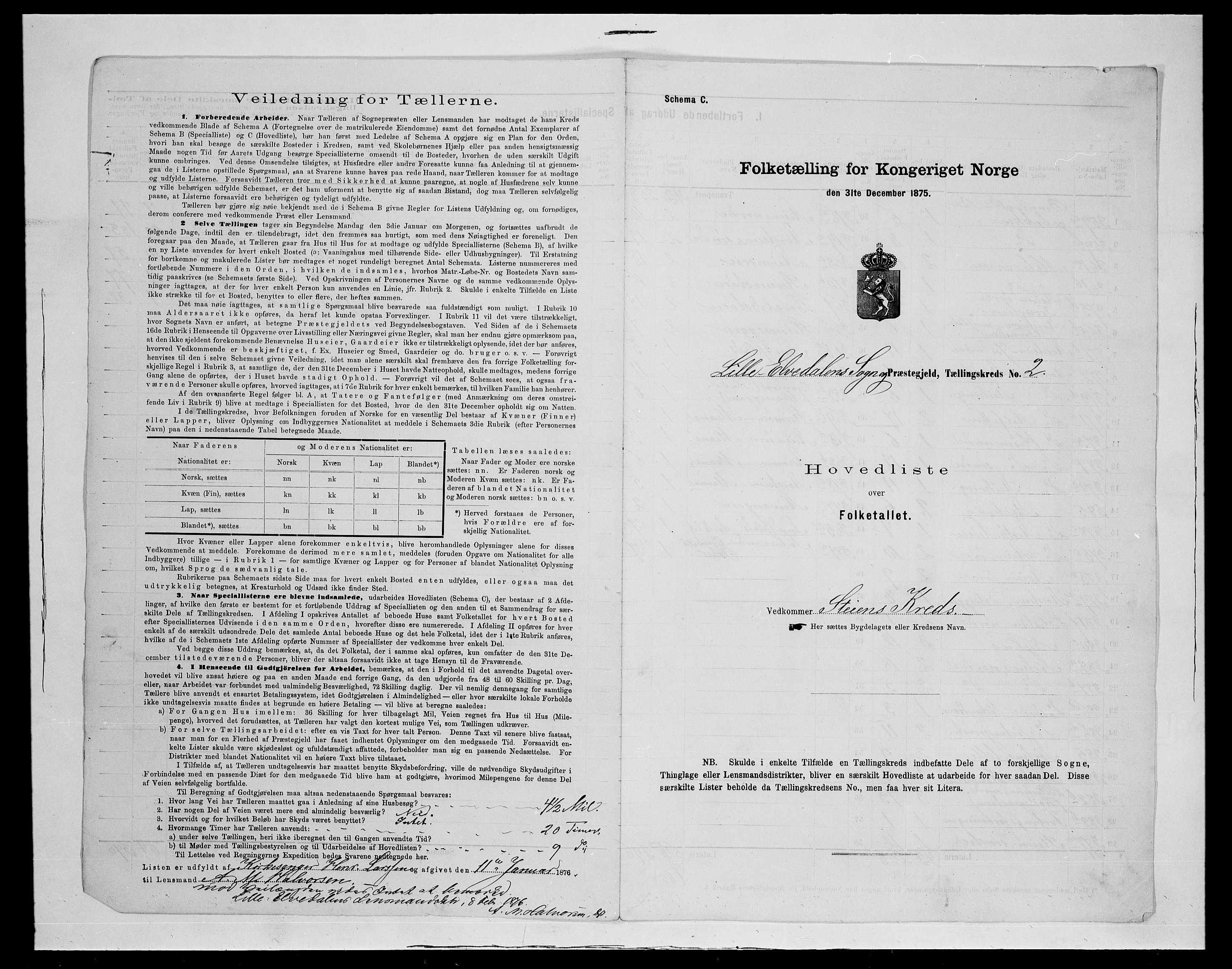 SAH, 1875 census for 0438P Lille Elvedalen, 1875, p. 20