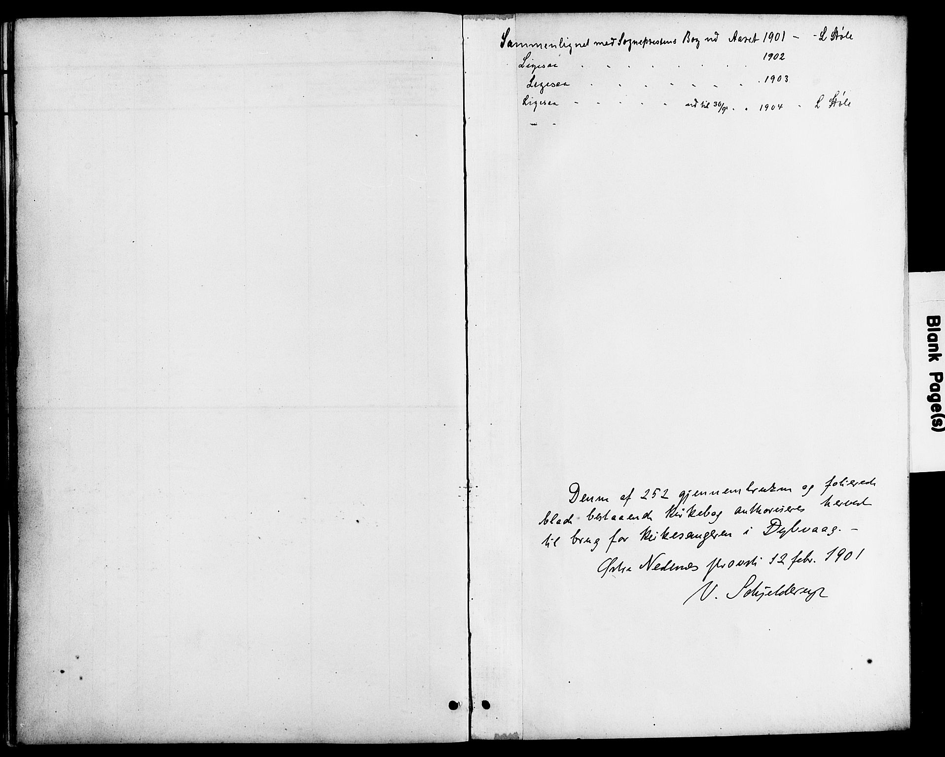 Dypvåg sokneprestkontor, AV/SAK-1111-0007/F/Fb/Fba/L0014: Parish register (copy) no. B 14, 1901-1922