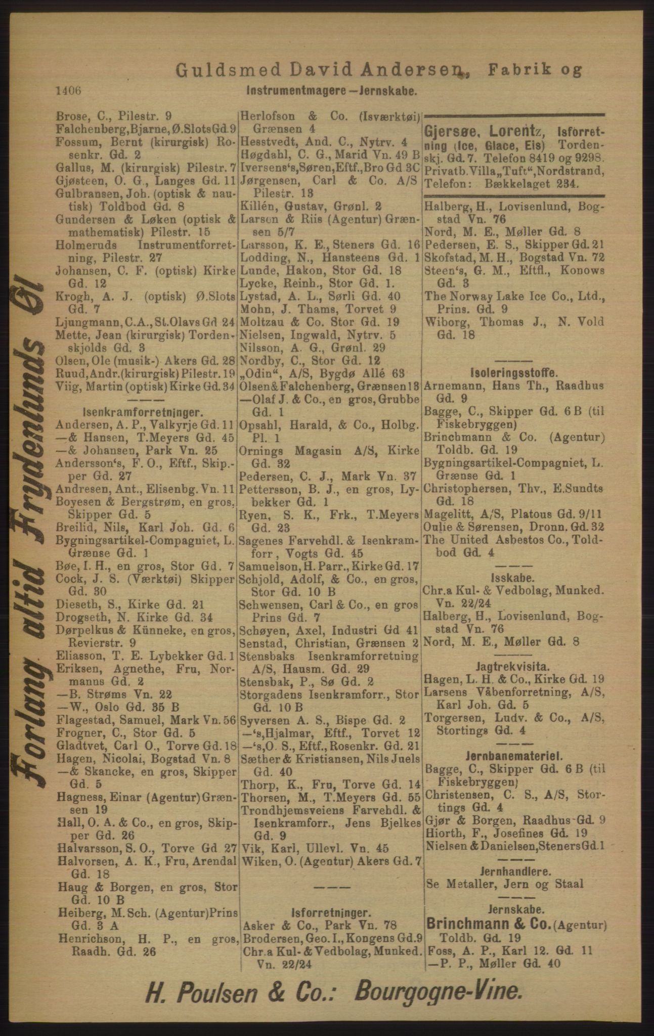 Kristiania/Oslo adressebok, PUBL/-, 1906, p. 1406