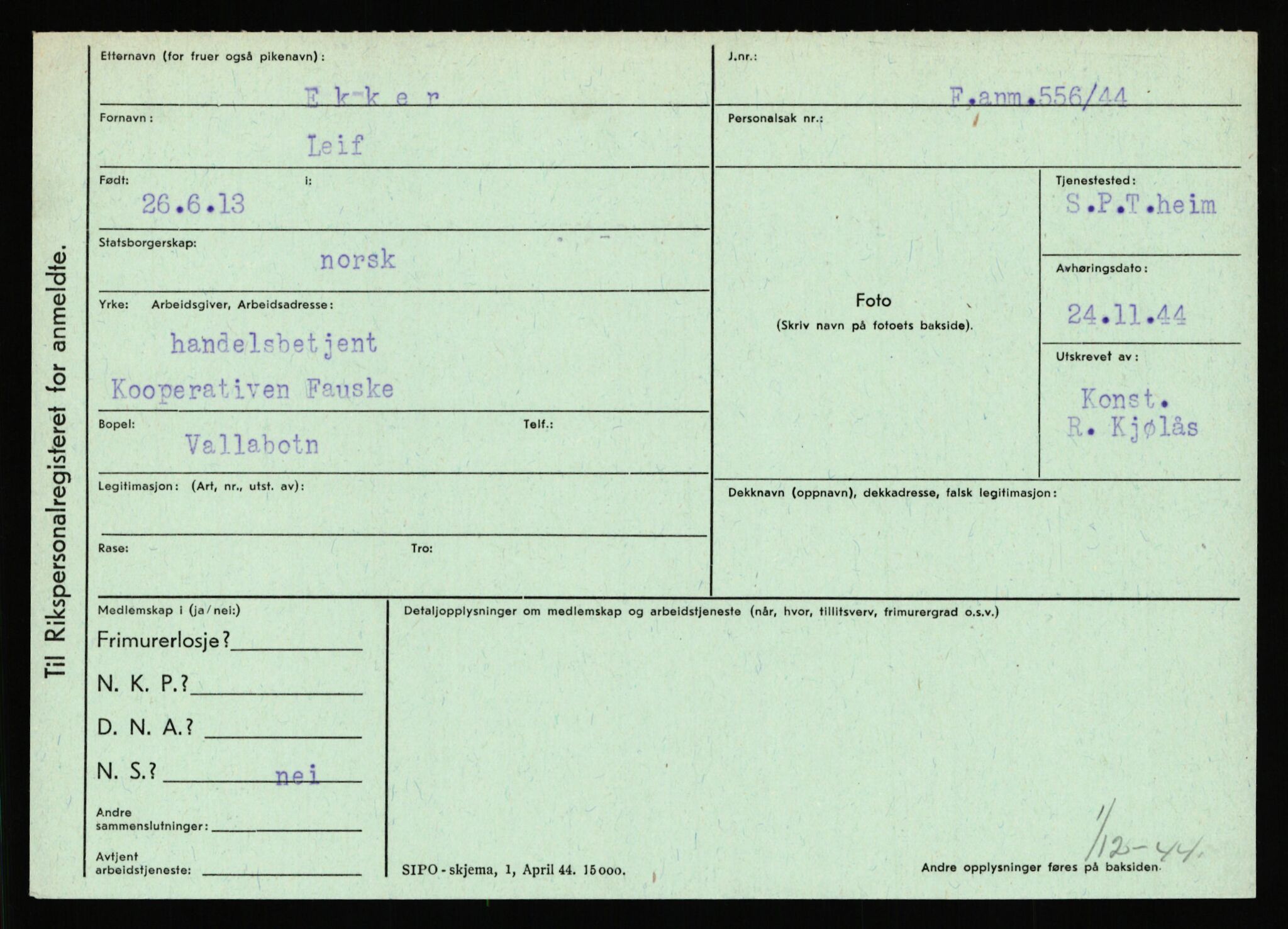 Statspolitiet - Hovedkontoret / Osloavdelingen, AV/RA-S-1329/C/Ca/L0004: Eid - funn av gjenstander	, 1943-1945, p. 443