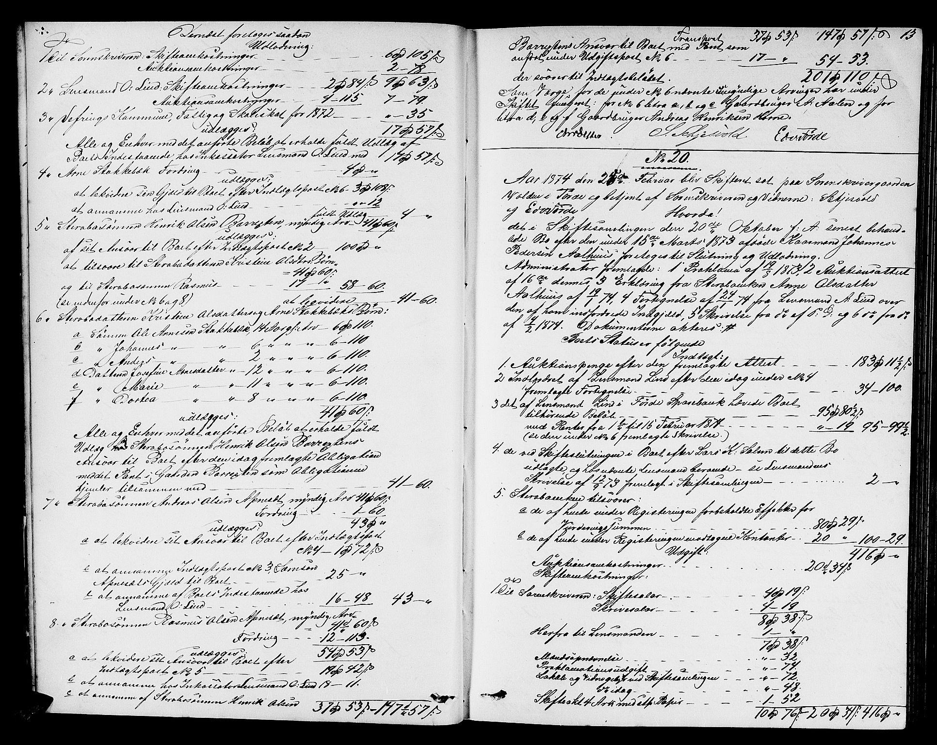 Sunnfjord tingrett, AV/SAB-A-3201/1/H/Hd/L0005: Skifteutlodningsprotokoll, 1874-1881, p. 12b-13a