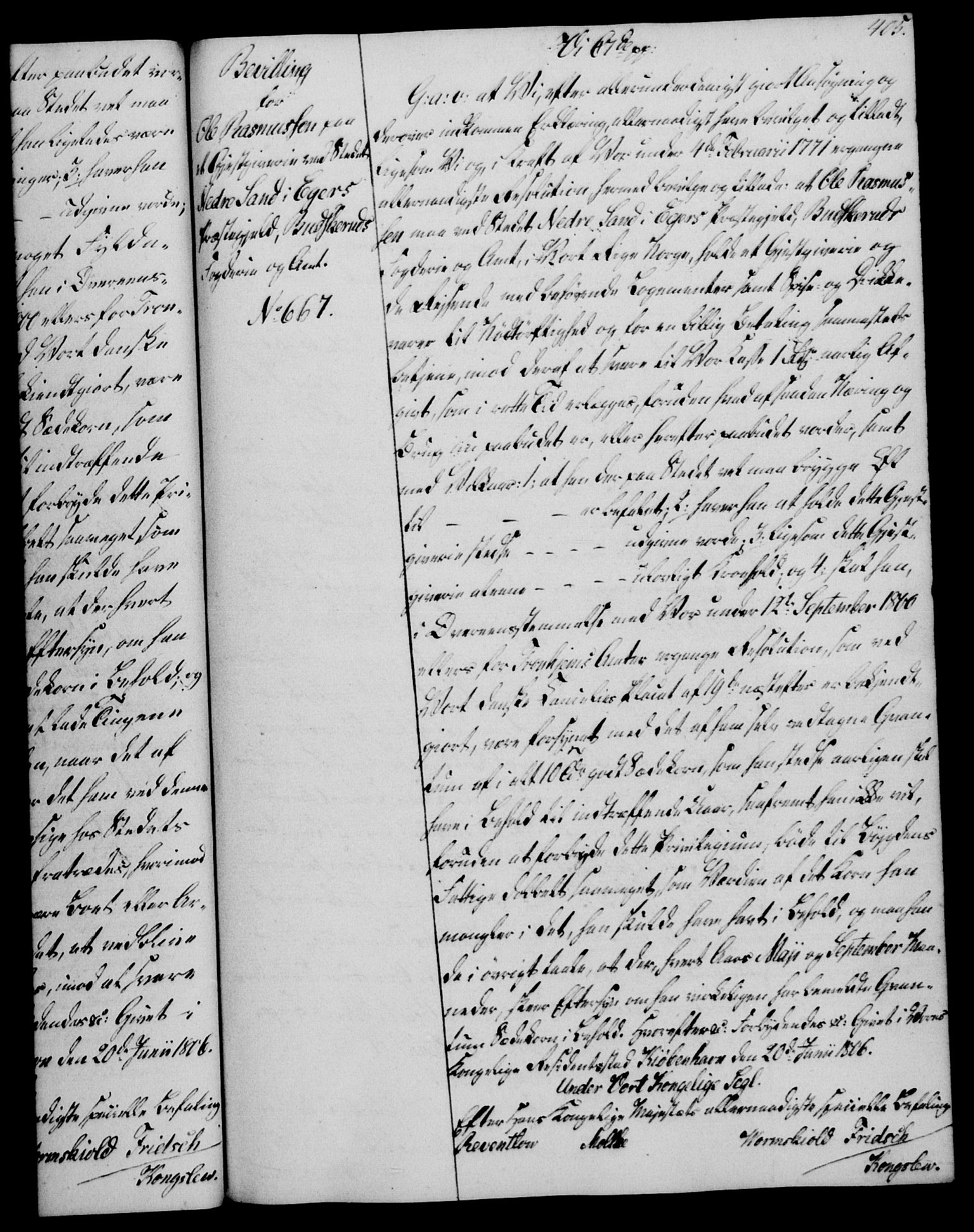 Rentekammeret, Kammerkanselliet, AV/RA-EA-3111/G/Gg/Gga/L0018: Norsk ekspedisjonsprotokoll med register (merket RK 53.18), 1804-1806, p. 405