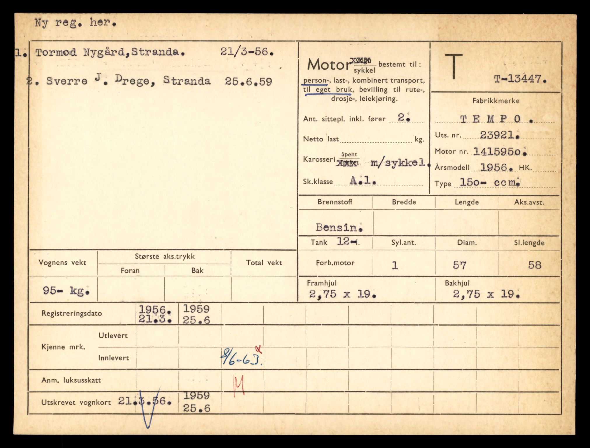 Møre og Romsdal vegkontor - Ålesund trafikkstasjon, AV/SAT-A-4099/F/Fe/L0039: Registreringskort for kjøretøy T 13361 - T 13530, 1927-1998, p. 1485