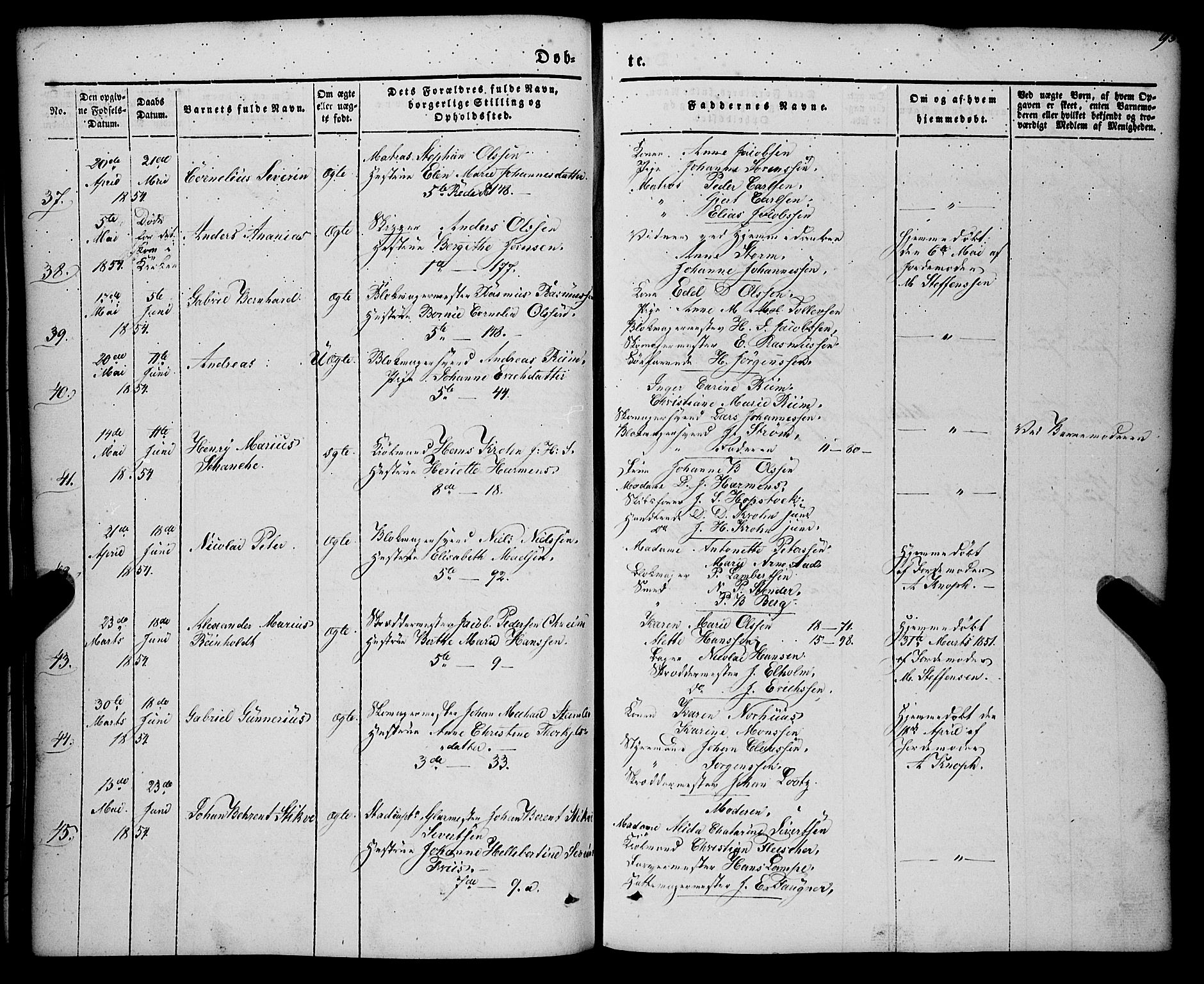 Nykirken Sokneprestembete, AV/SAB-A-77101/H/Haa/L0014: Parish register (official) no. B 1, 1844-1858, p. 95