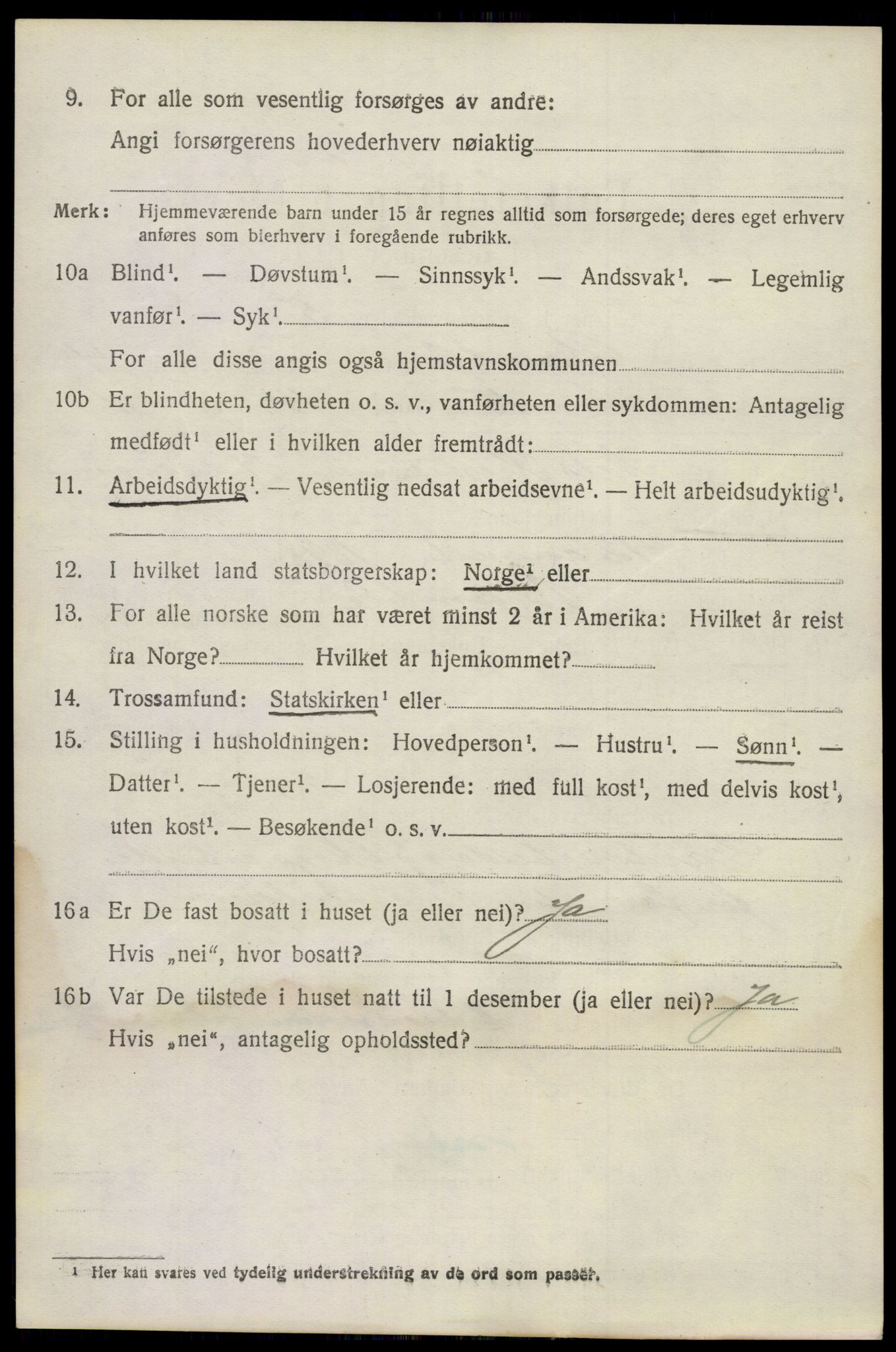 SAKO, 1920 census for Bamble, 1920, p. 4600