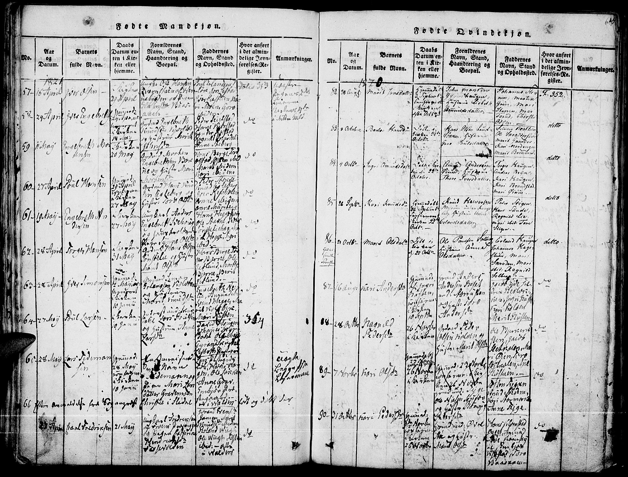 Fron prestekontor, SAH/PREST-078/H/Ha/Haa/L0002: Parish register (official) no. 2, 1816-1827, p. 64