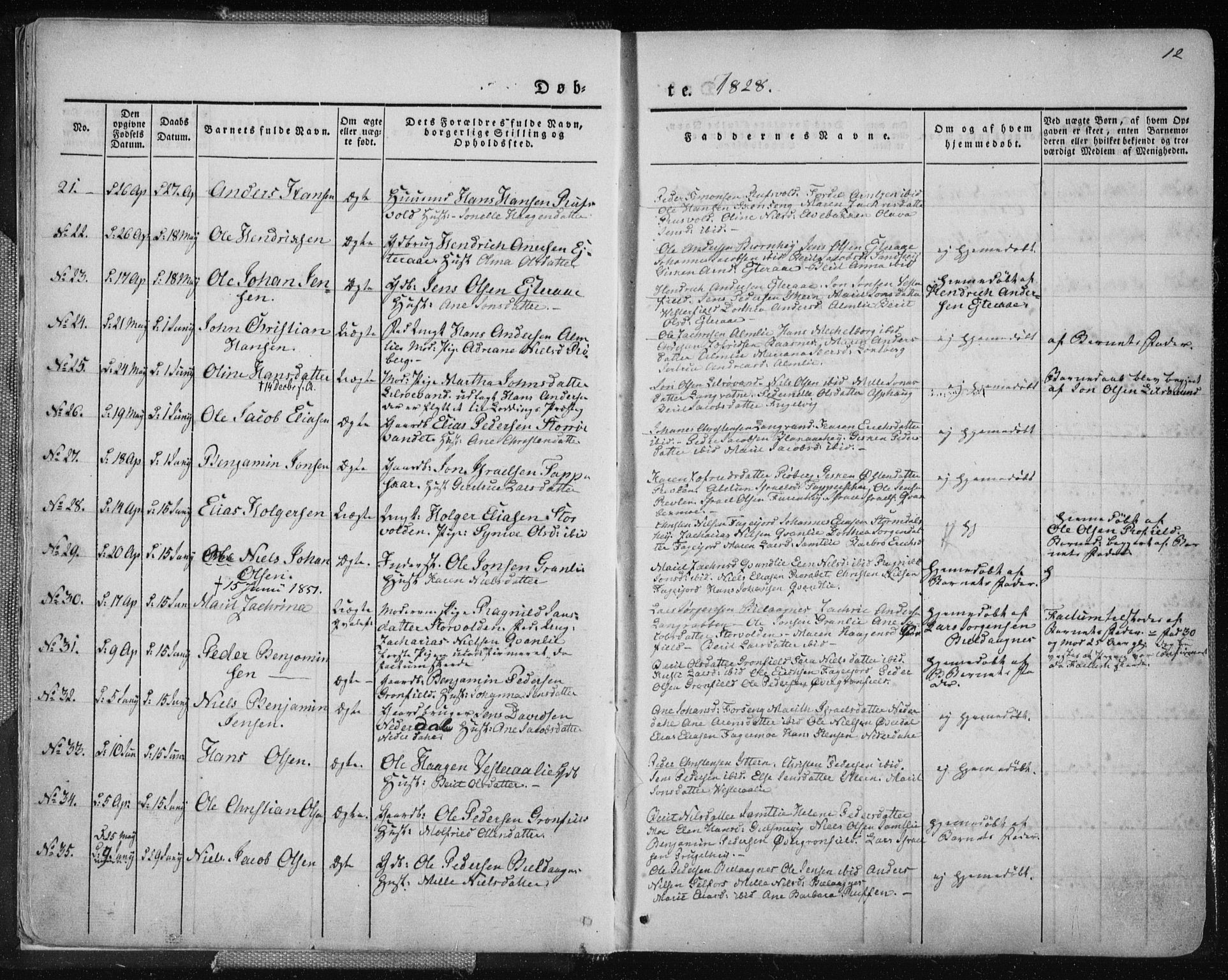 Ministerialprotokoller, klokkerbøker og fødselsregistre - Nordland, AV/SAT-A-1459/827/L0390: Parish register (official) no. 827A02, 1826-1841, p. 12