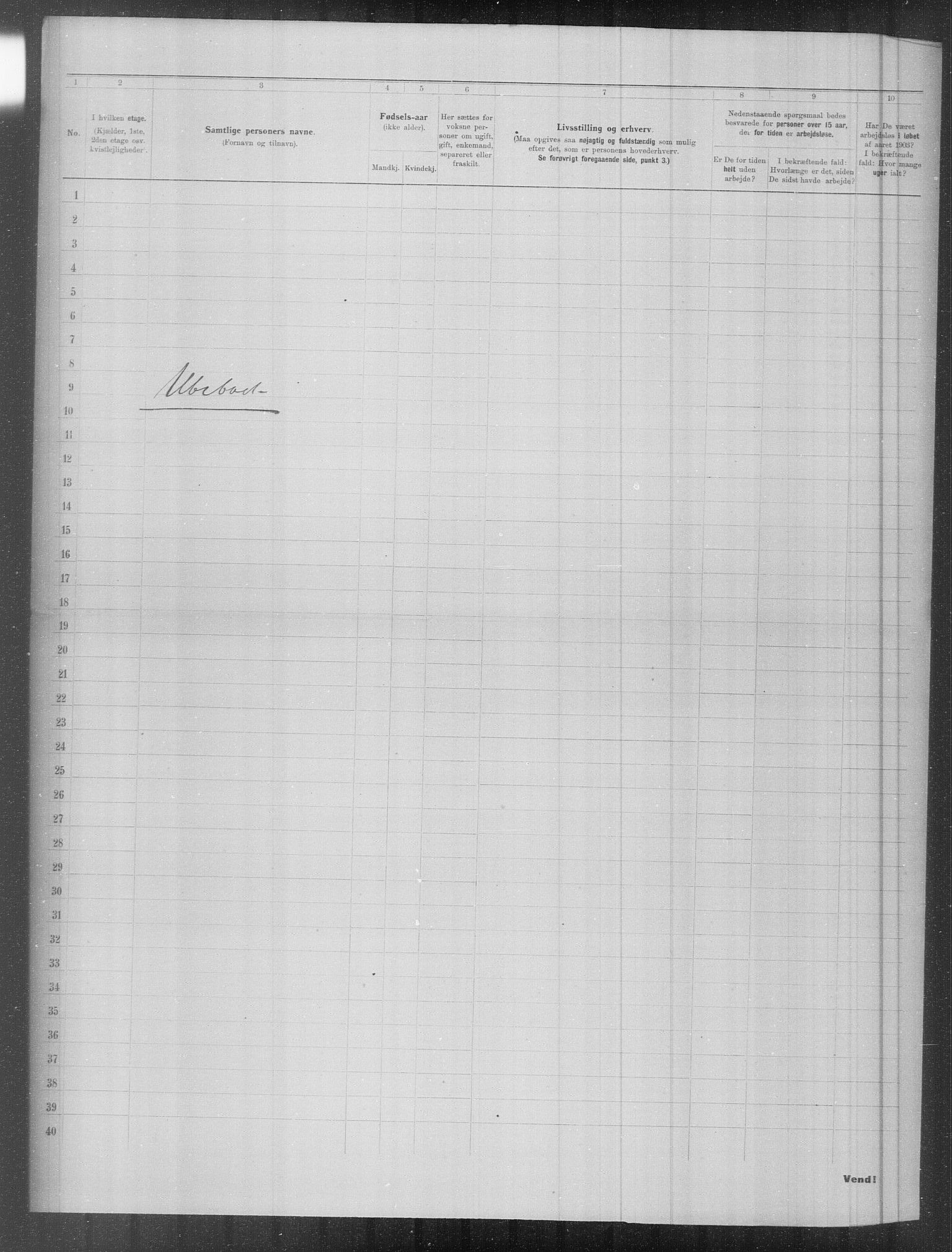 OBA, Municipal Census 1903 for Kristiania, 1903, p. 4198