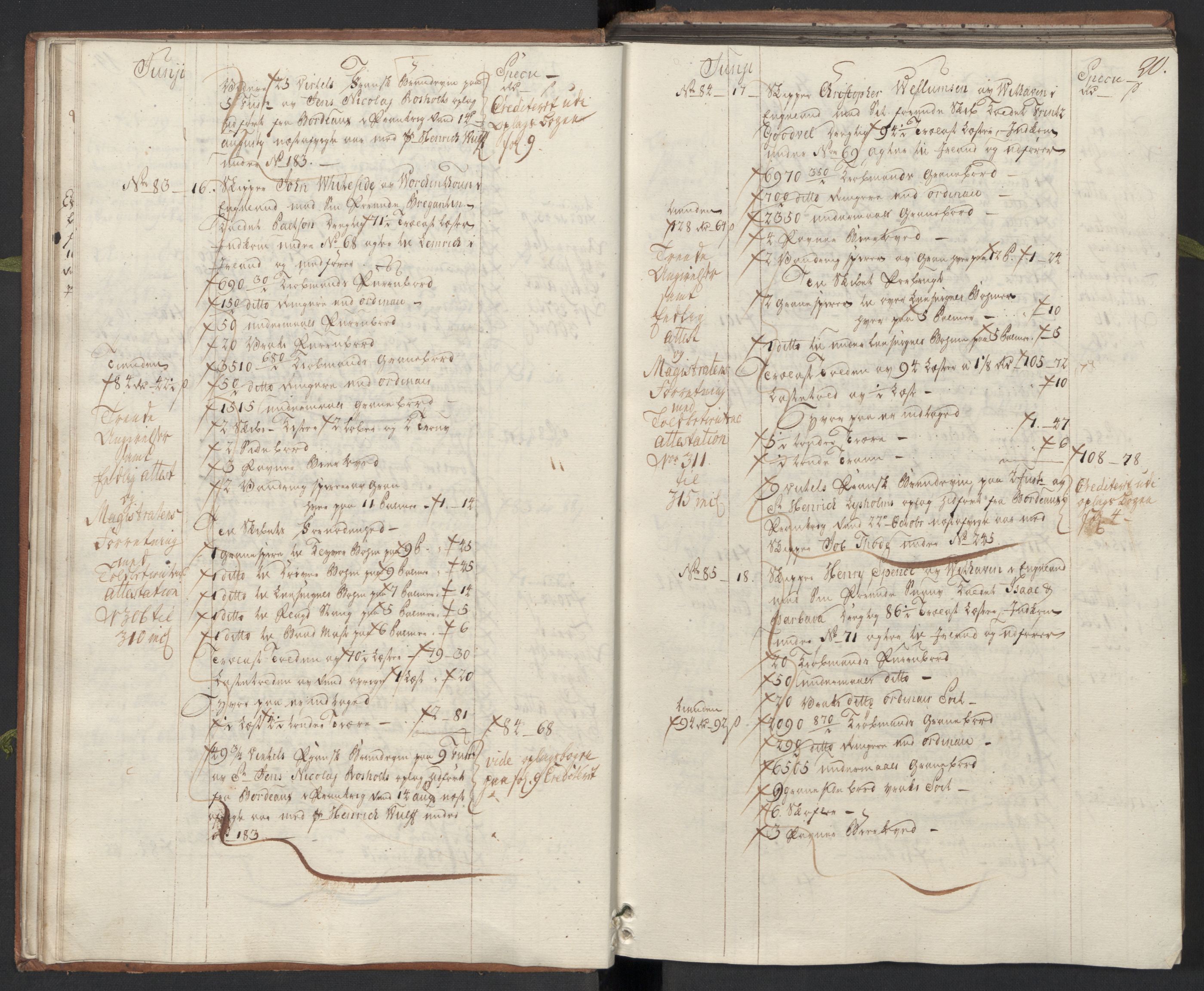 Generaltollkammeret, tollregnskaper, AV/RA-EA-5490/R33/L0075/0001: Tollregnskaper Trondheim A / Utgående hovedtollbok, 1762, p. 19b-20a