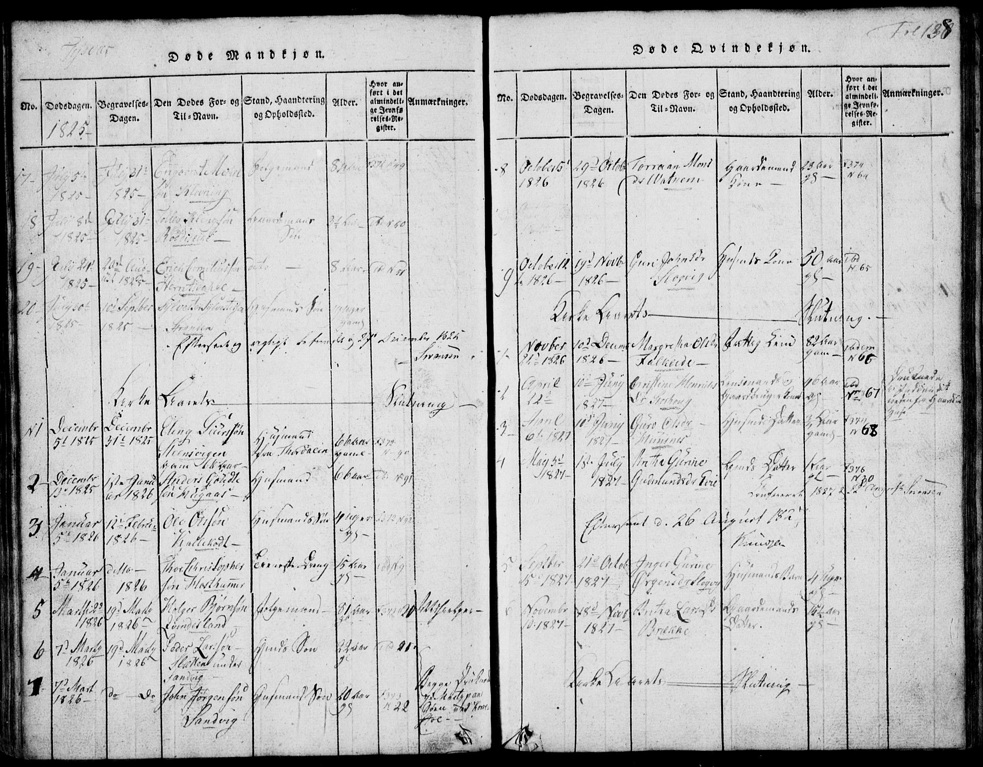 Skjold sokneprestkontor, SAST/A-101847/H/Ha/Hab/L0002: Parish register (copy) no. B 2 /1, 1815-1830, p. 138