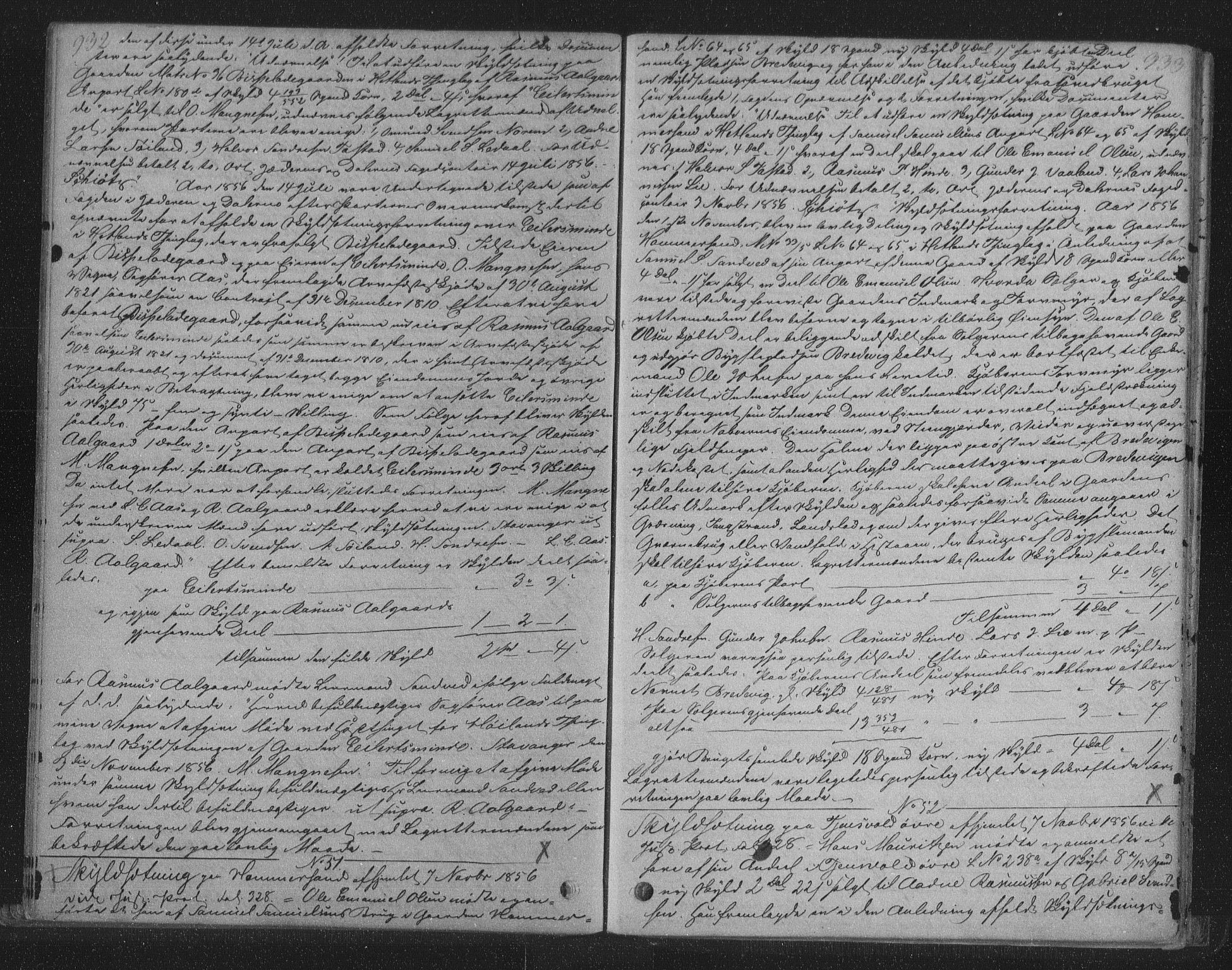 Jæren og Dalane sorenskriveri, SAST/A-100306/4/41/41BB/L0007: Mortgage book no. 5b, 1855-1857, p. 932-933
